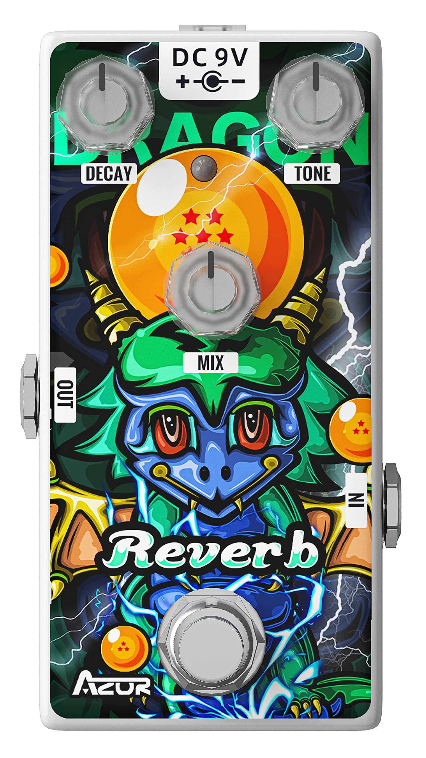 AZOR Reverb Guitar Pedal for Pedal Boards, Mini Vintage Digital Reverb Effect Pedal for Electric Guitar AP509