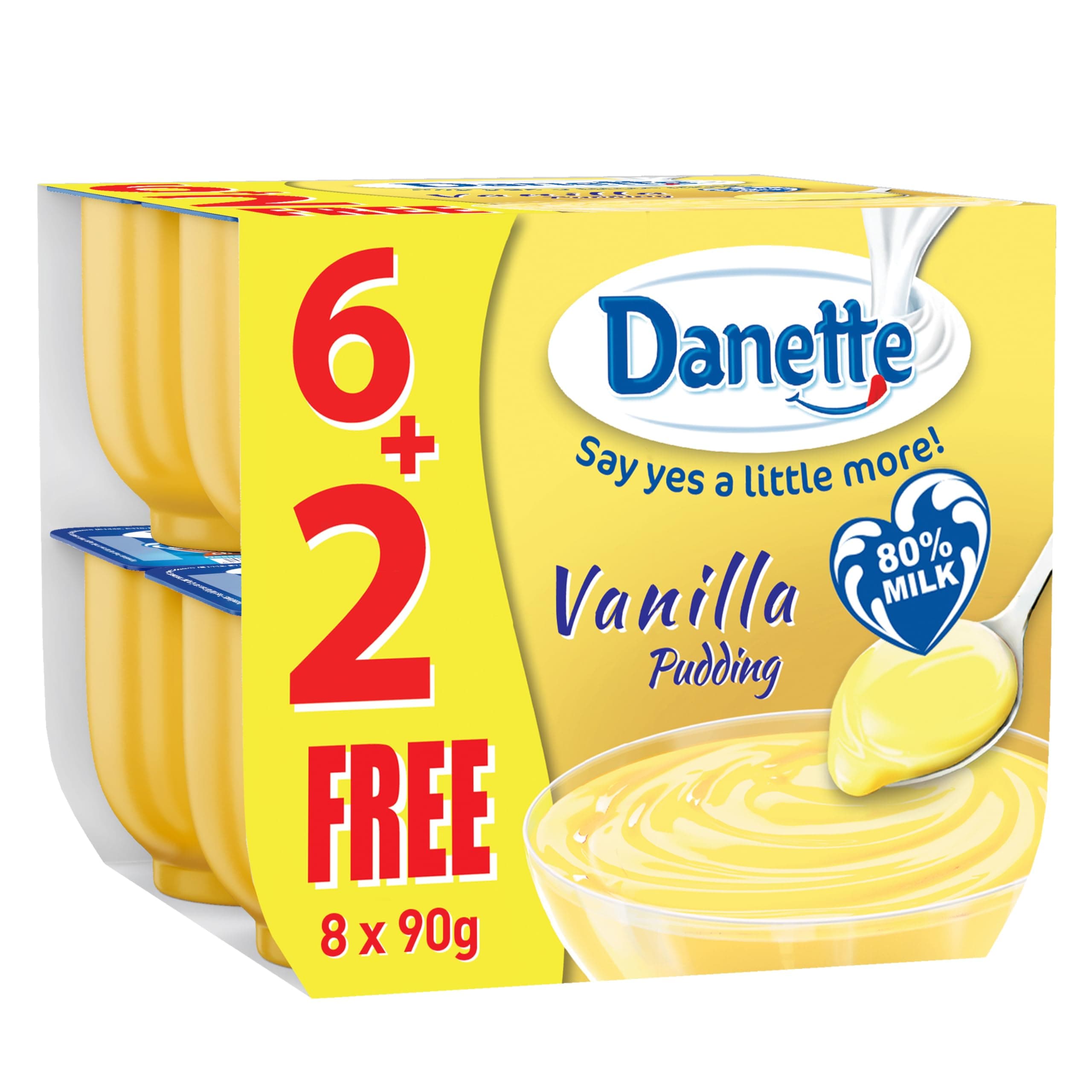 Danette Vanilla Flavoured Pudding 90 g, 8-Pack