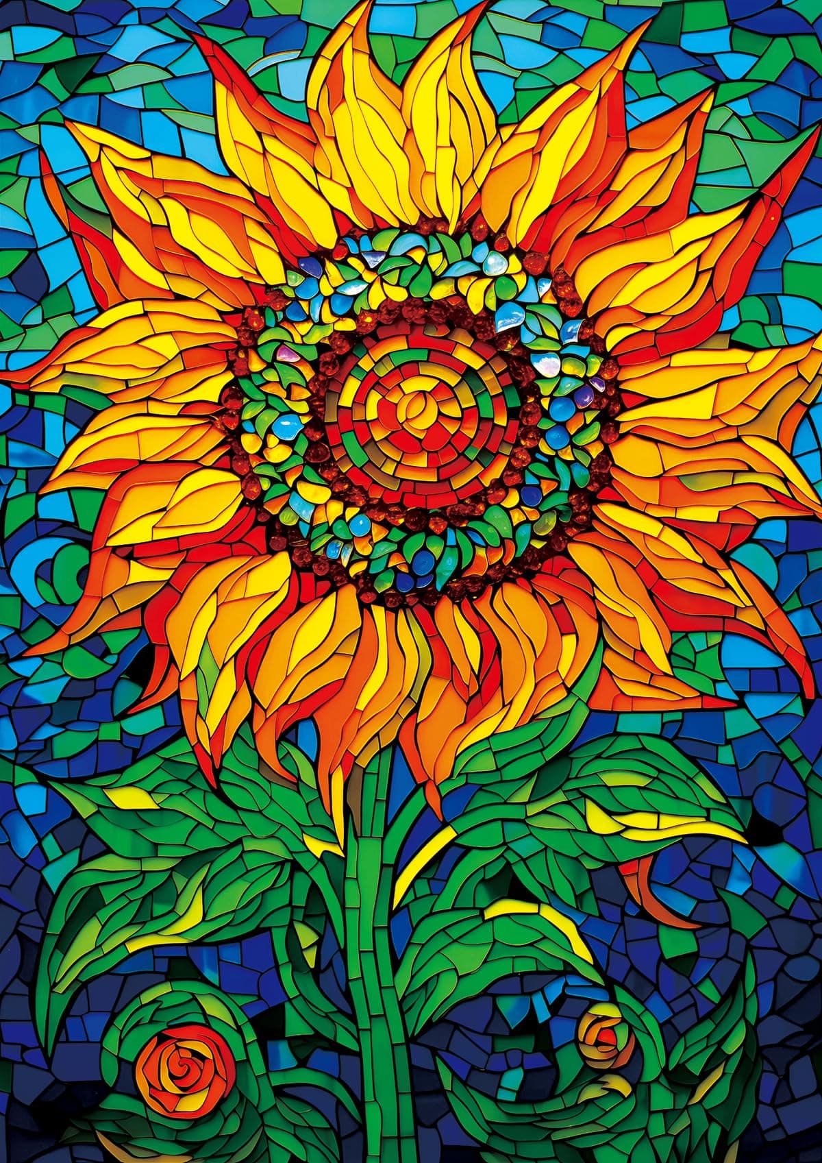 Stained Glass Sun Flower