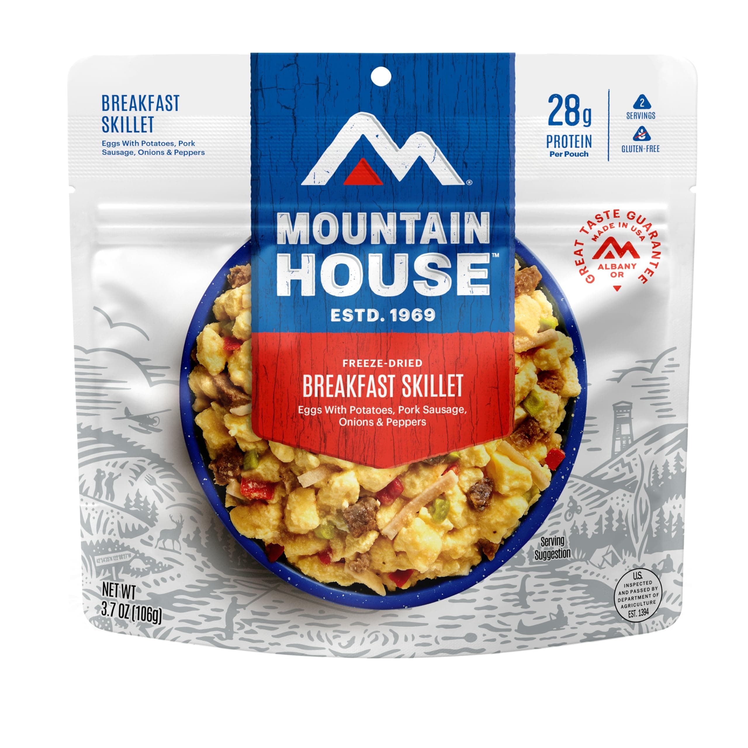 Breakfast Skillet | Freeze Dried Backpacking & Camping Food | 2 Servings | Gluten-Free