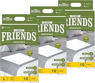 FRIENDS Ultrathin Underpads - Soft & Super Absorbency Disposable Changing Mats - 60 X 90cm, Large - 30 Mats
