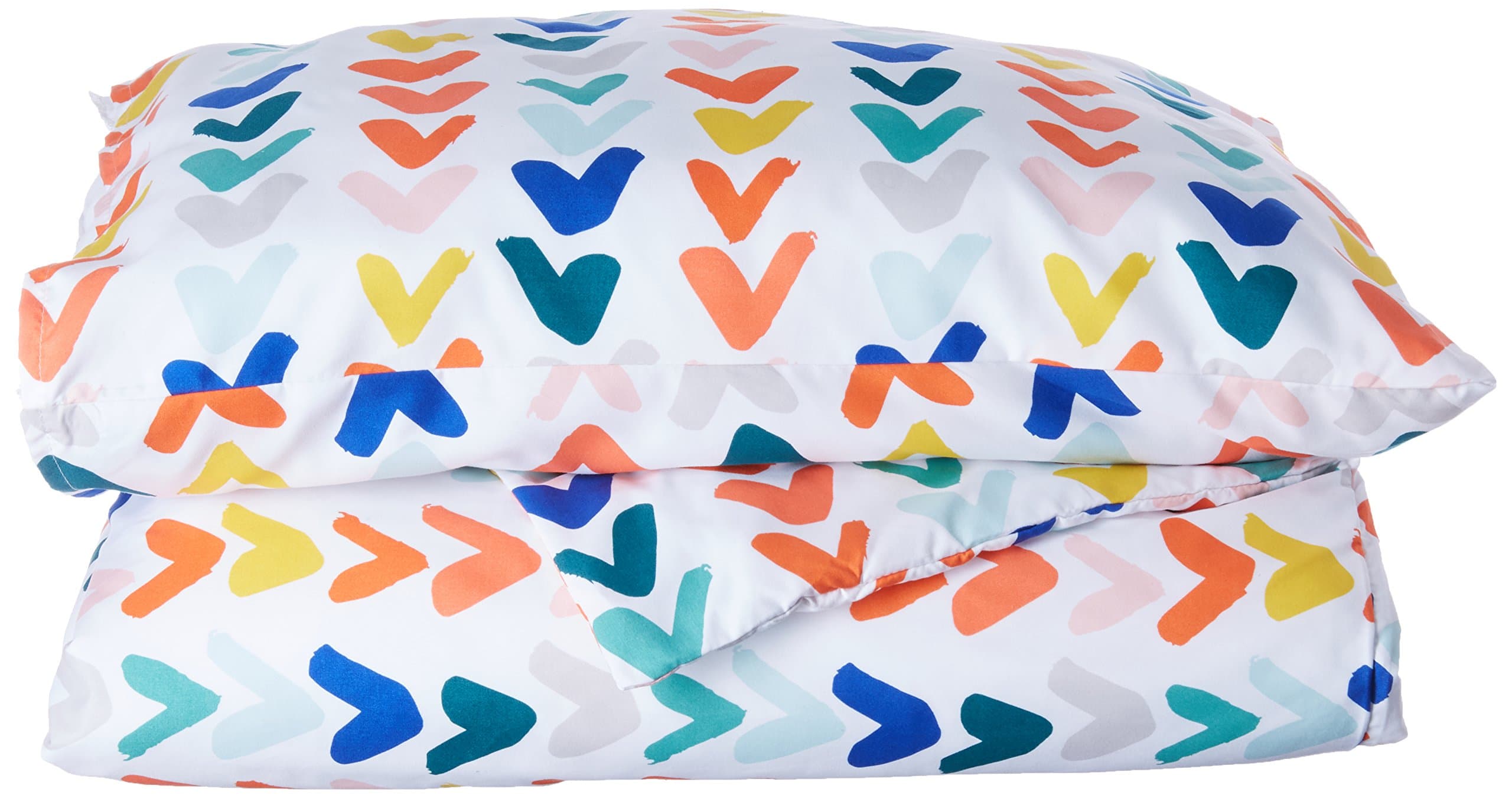 Scribble Check Mark Twin Duvet Set, Multicolor