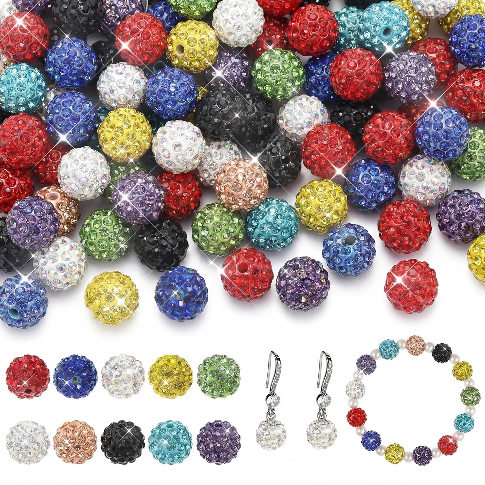 Disco Ball Clay Beads