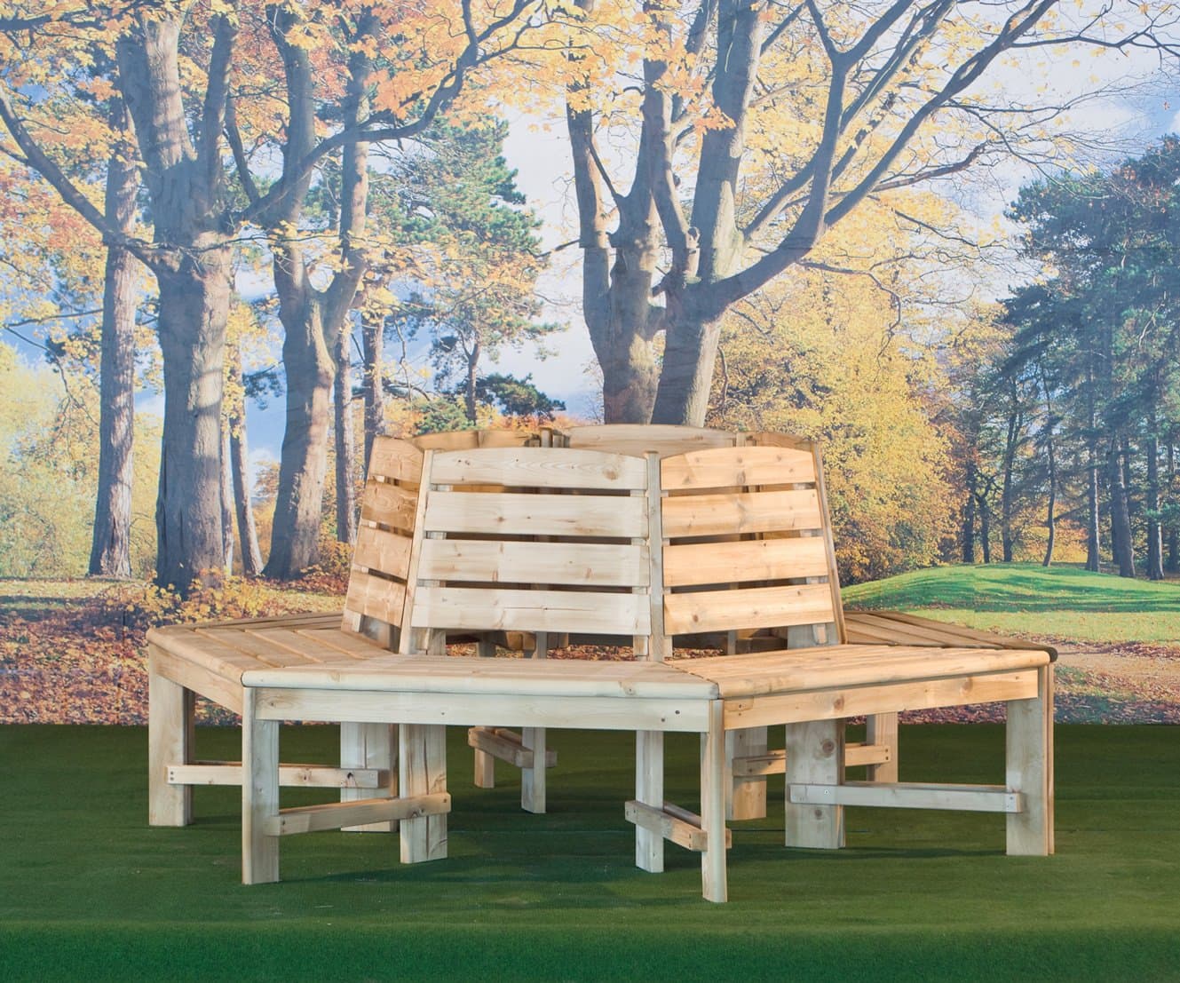 Tuindeco 31.0001 Tree-Proof Tree Bench with Backrest