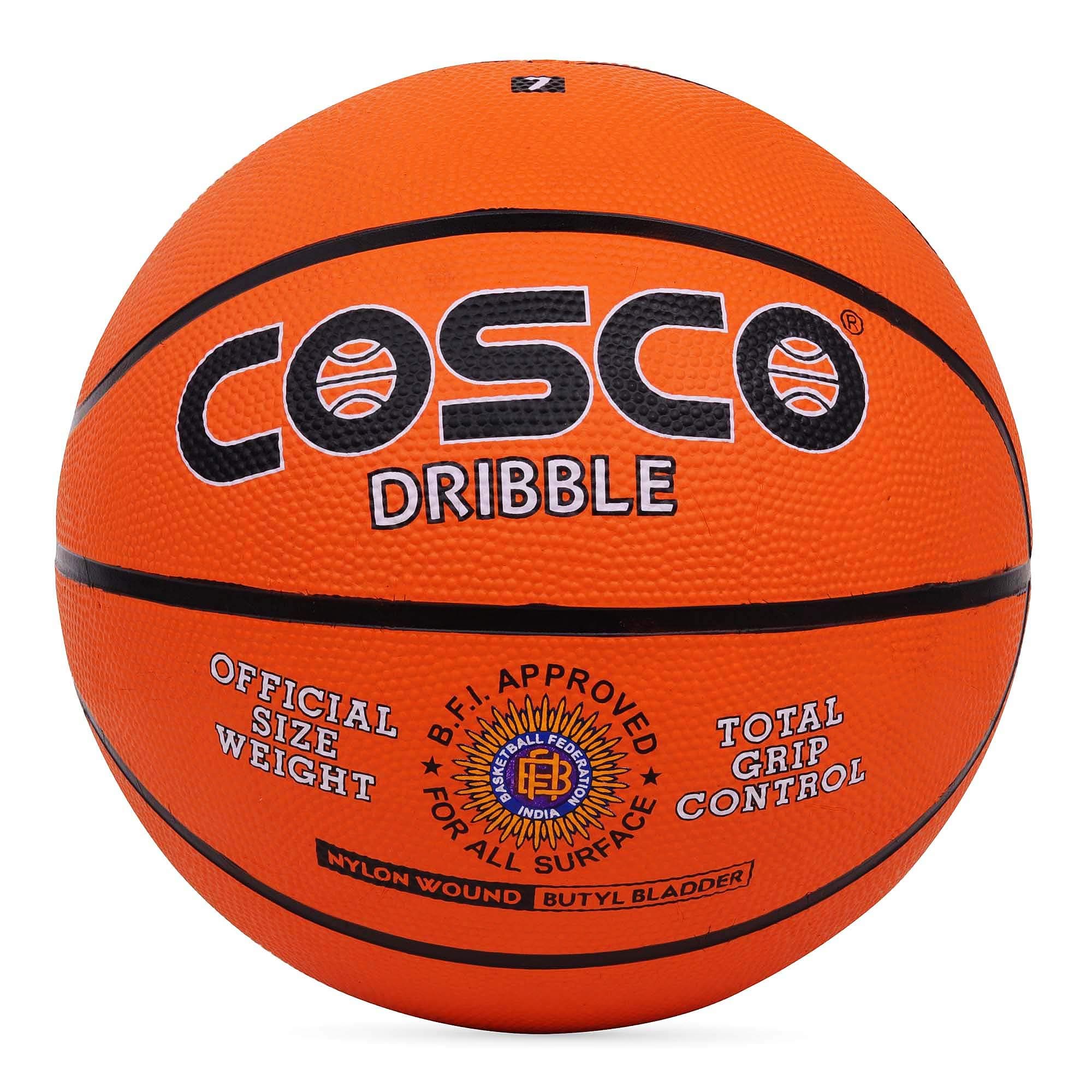 Cosco Rubber Dribble Basket Balls (5, Orange)