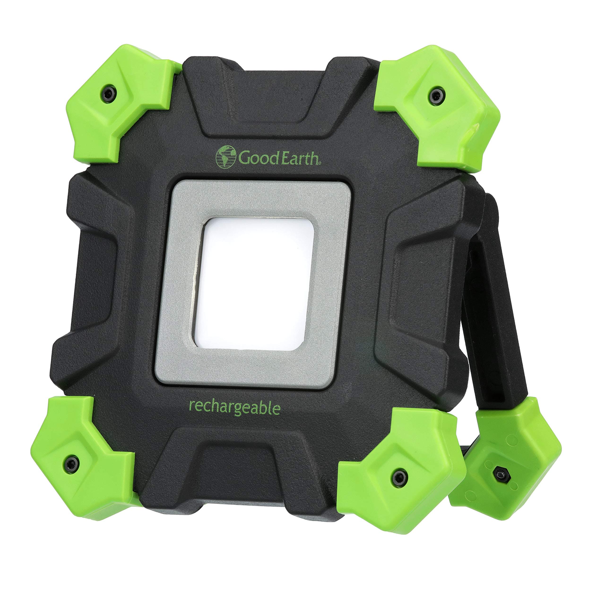 Good Earth Lighting Rechargeable Multi Function LED Work Light - Portable - 4 Light Settings - Magnetic - Water Resistant - Green/Black