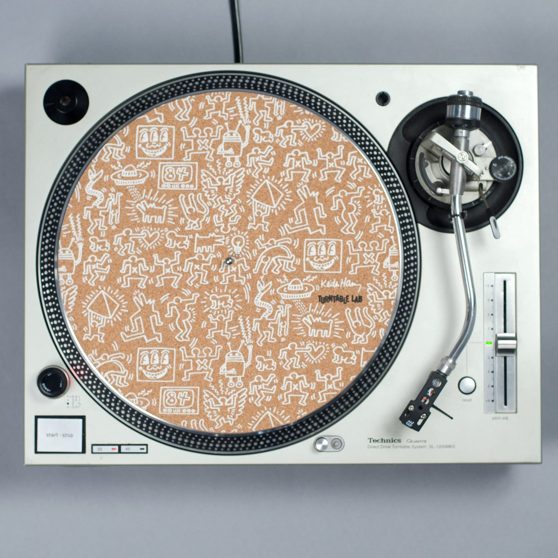 Keith Haring Cork Record Mat - White