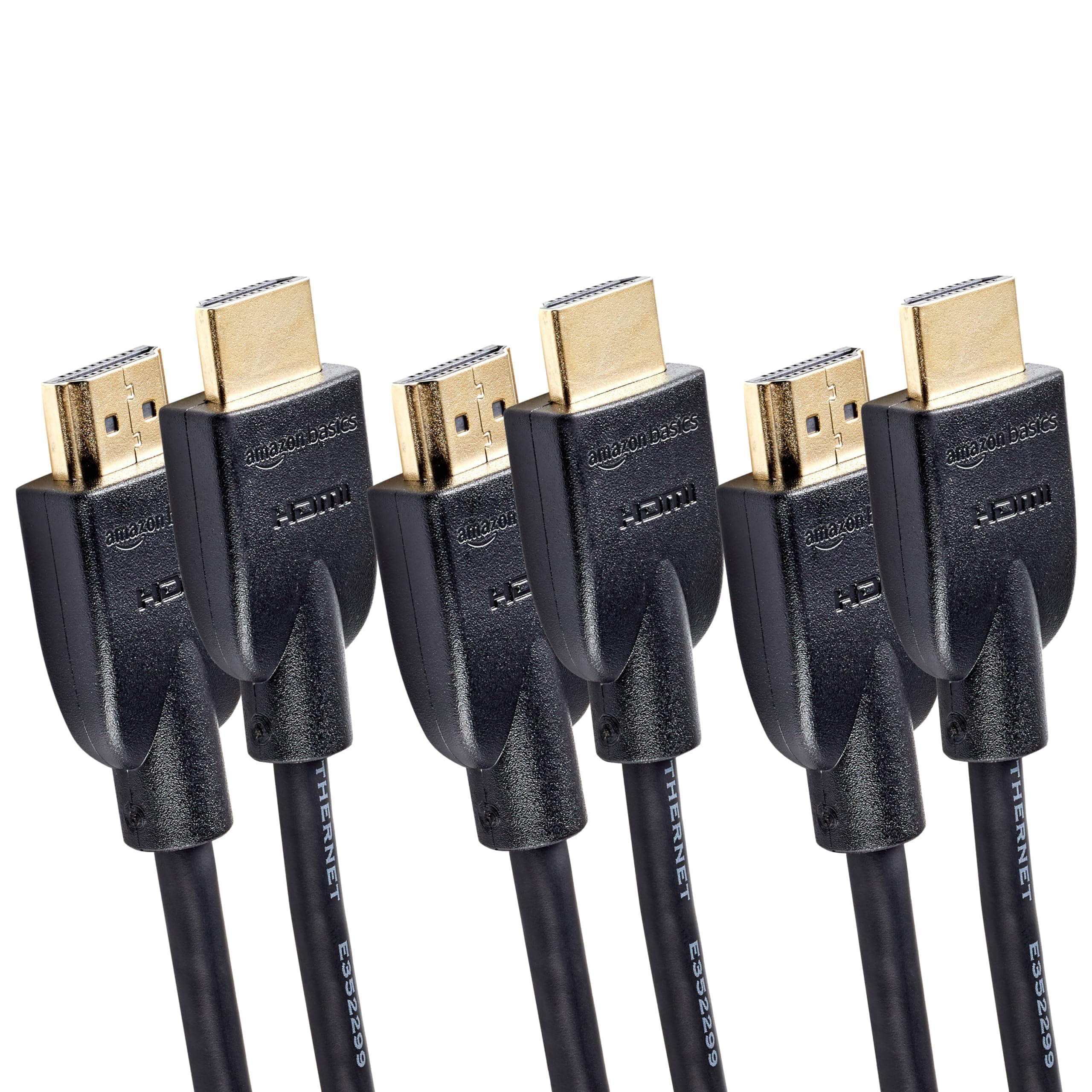 High-Speed 4K HDMI 2.0 Cable, 3-Pack, 3ft, 18Gbps, 2160p, 48 bit, Compatible with TV/PS5/Xbox/Roku/Blu-ray, Black