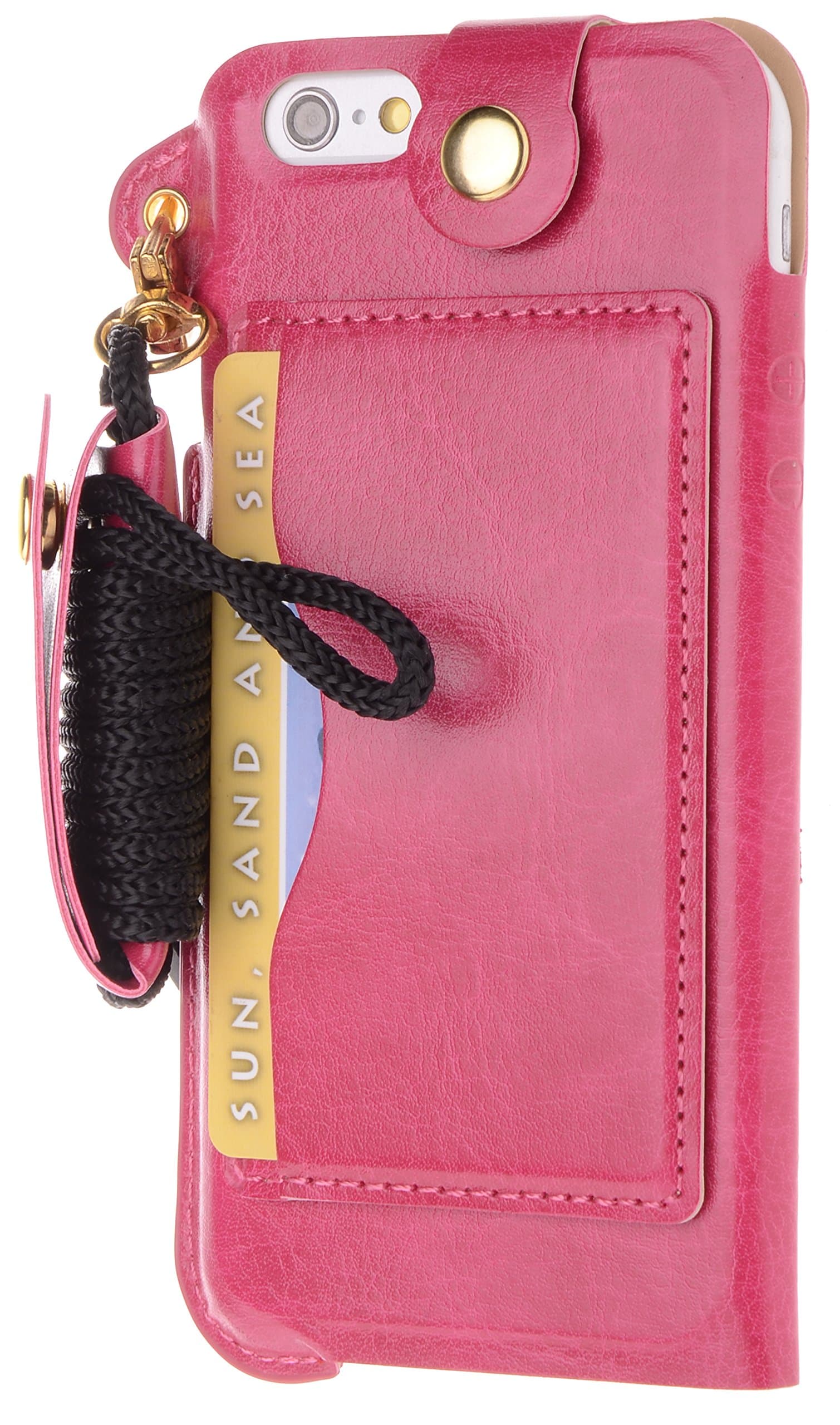 iPhone 6s Plus Case, Boilfish iPhone 6 Plus (5.5) Case [Neck Strap Series] [Card Holder] - Leather Case for iPhone 6 Plus (5.5) - Kick Stand (PULPC-T-001)iPhone 6s Plus(5.5in) Red