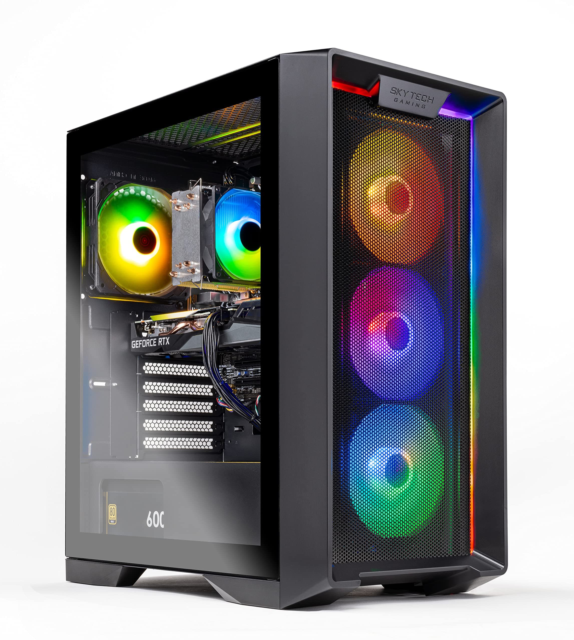 Skytech Gaming Nebula Gaming PC Desktop – Intel Core i5 12400F 2.5 GHz, RTX 3050, 1TB NVME SSD, 16G DDR4 3200, 600W Gold PSU, AC Wi-Fi, Windows 10 Home 64-bit