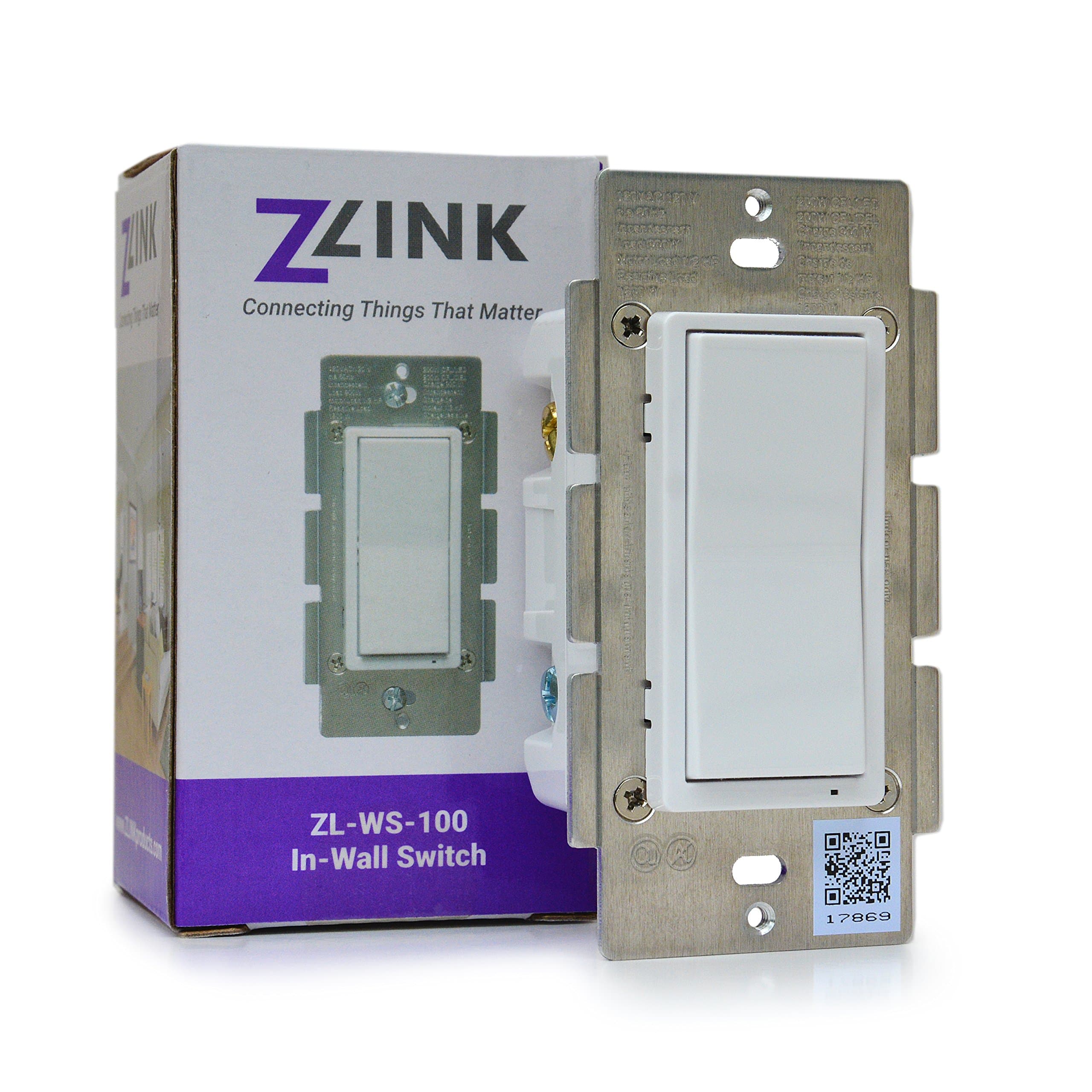 ZLINK Z-Wave Plus Smart Light Switch with S2 and SmartStart, Amazon Alexa Ready - ZL-WS-100