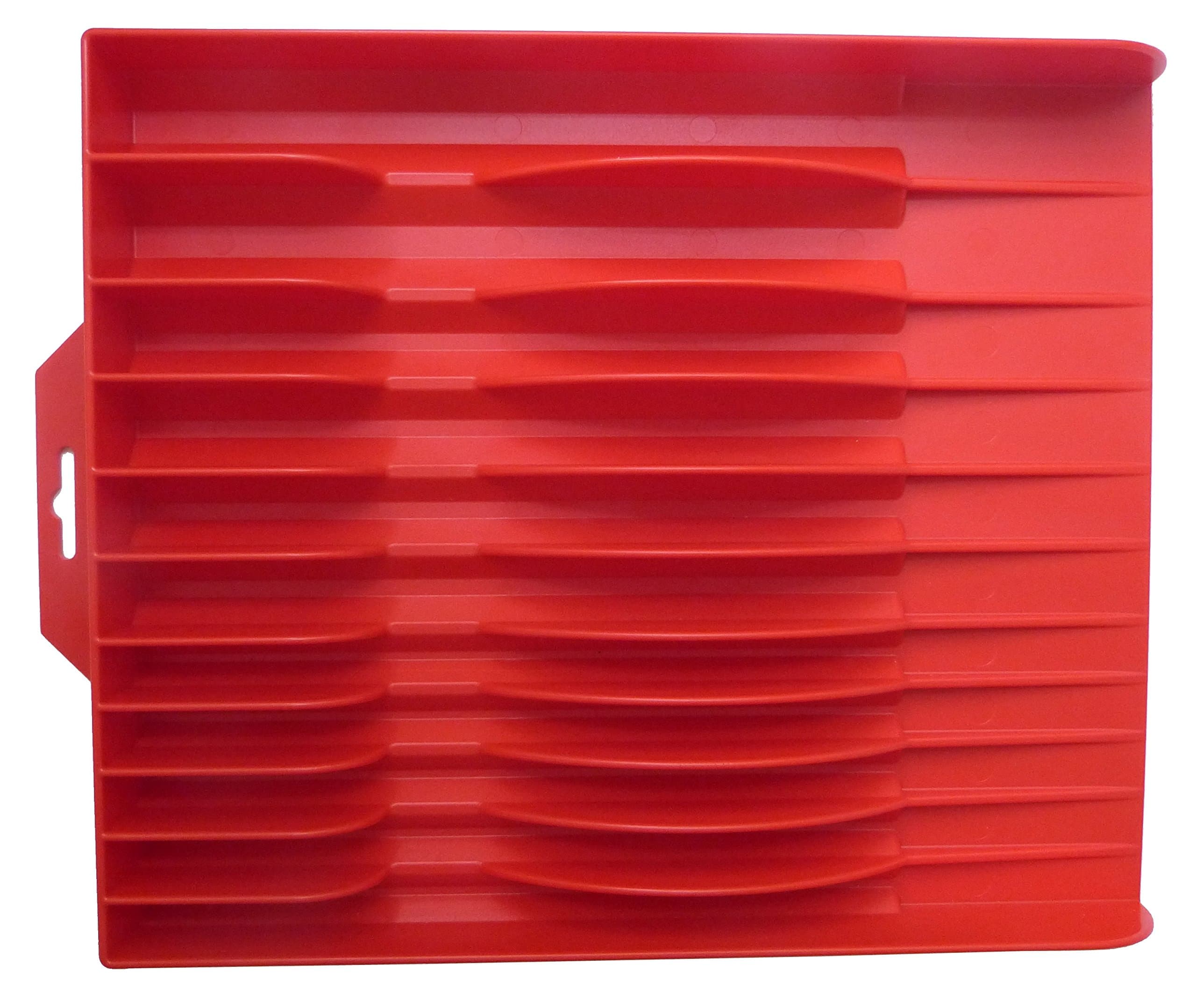 PLIERS ORGANIZER (RED) | Space Saving 11-Tool Tray for Tool Box Drawer | Working End of Tools Protected | Holds Tools of Any Length | Made in USA