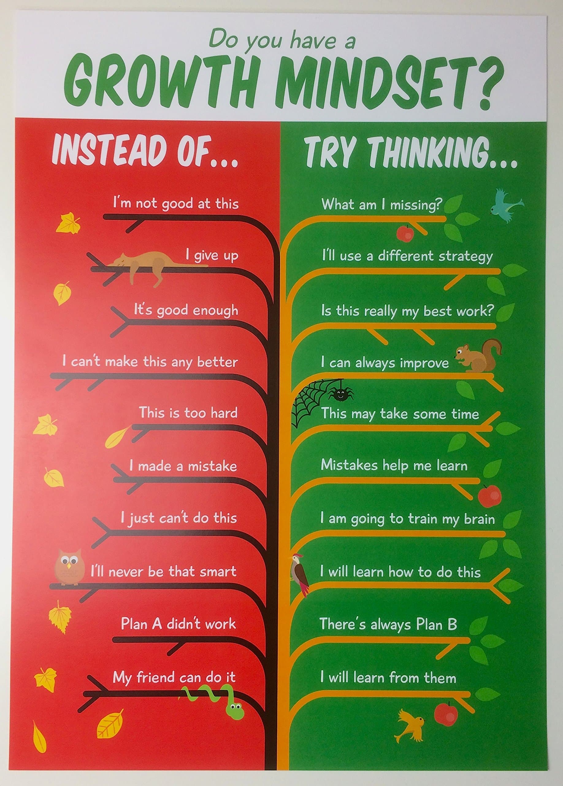 Growth Mindset Language Poster