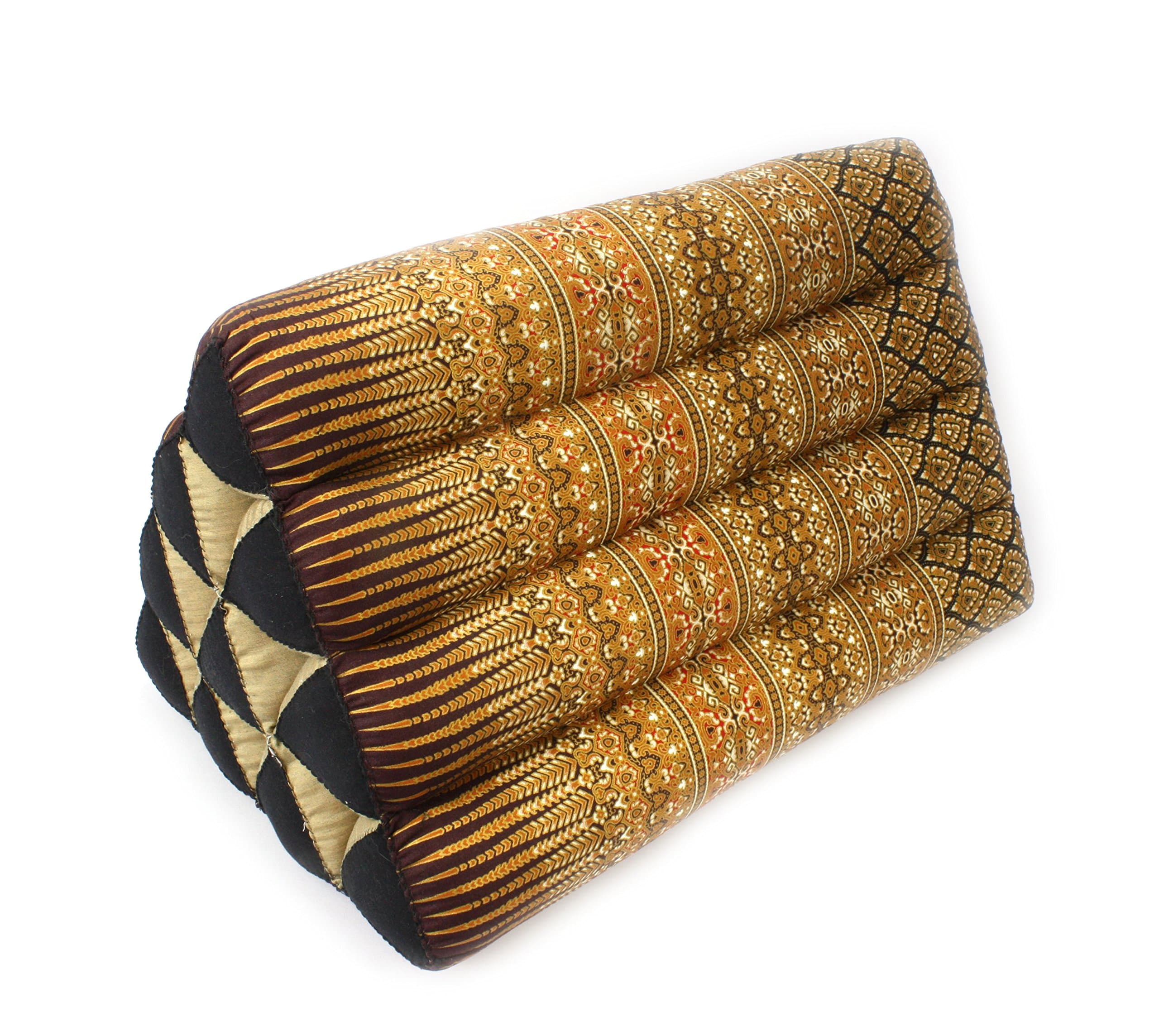 Traditional Thai Gold Pattern Single Triangle Cushion