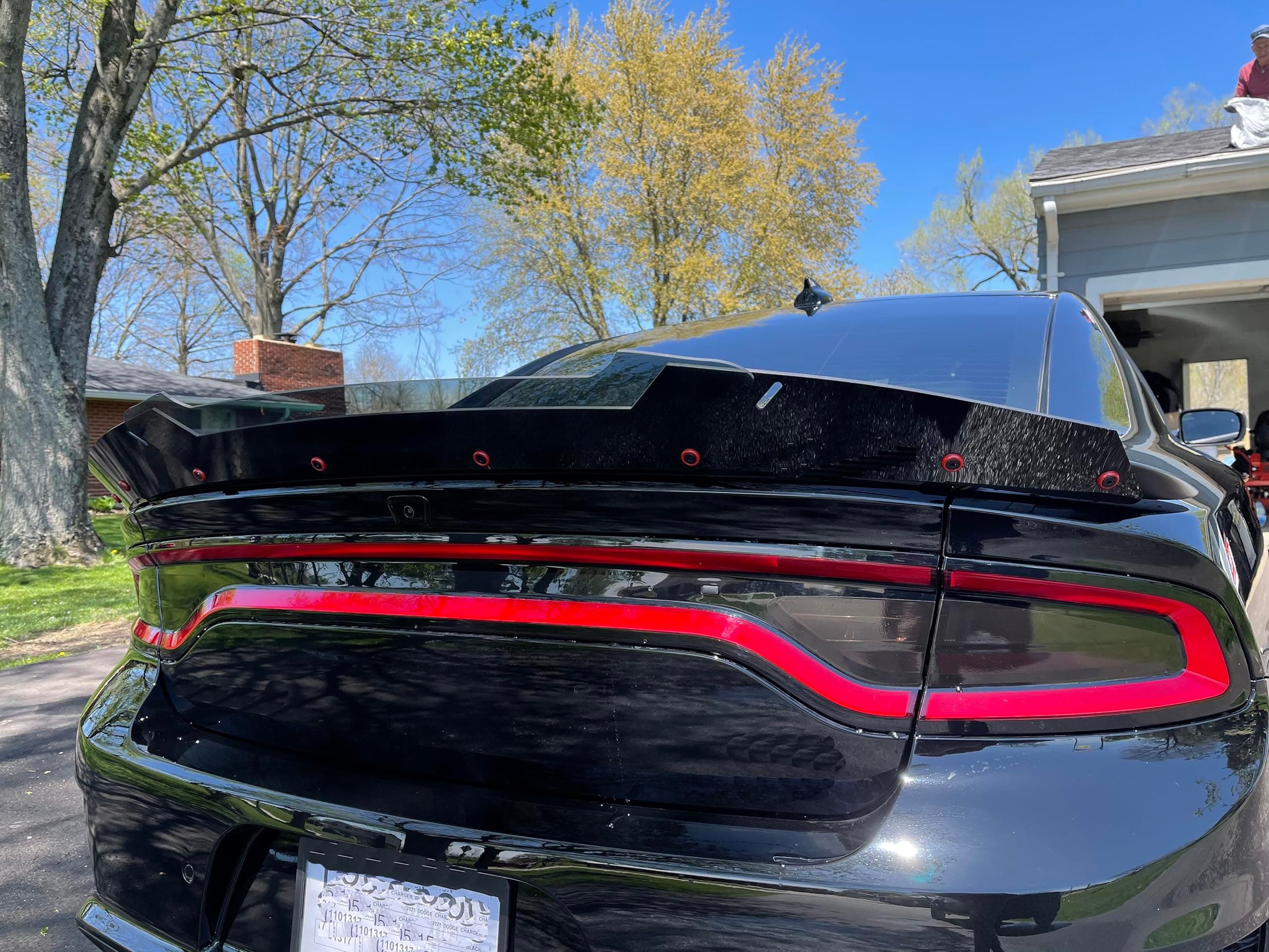 PSDesigns V3 2 Layer Wickerbill Spoiler Compatible with 2015-2023 Charger fits SRT Hellcat Scat Pack modles with RivNut Tool Included