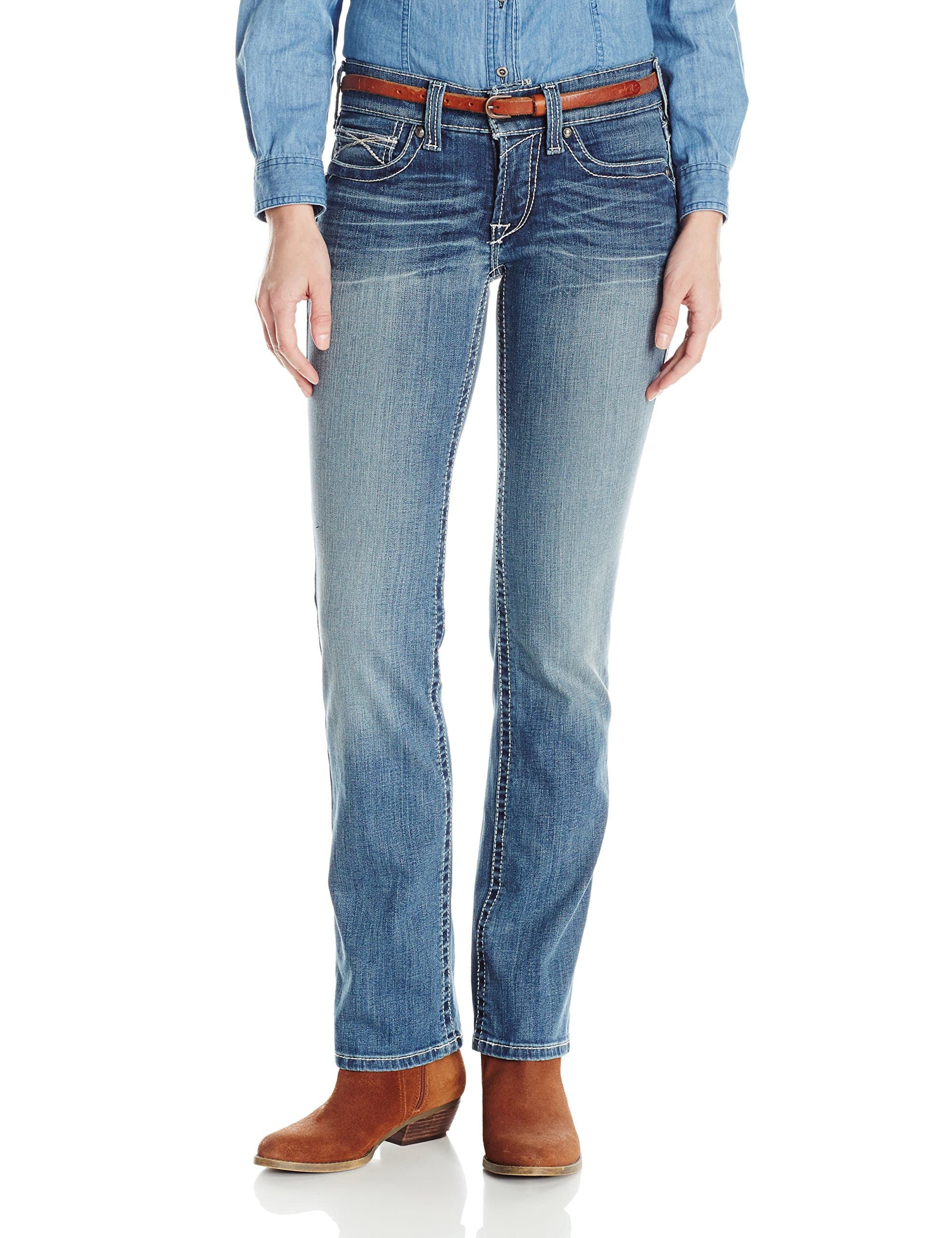 ARIATWomen's R.e.a.l. Mid Rise Stretch Icon Stackable Straight Leg Jean