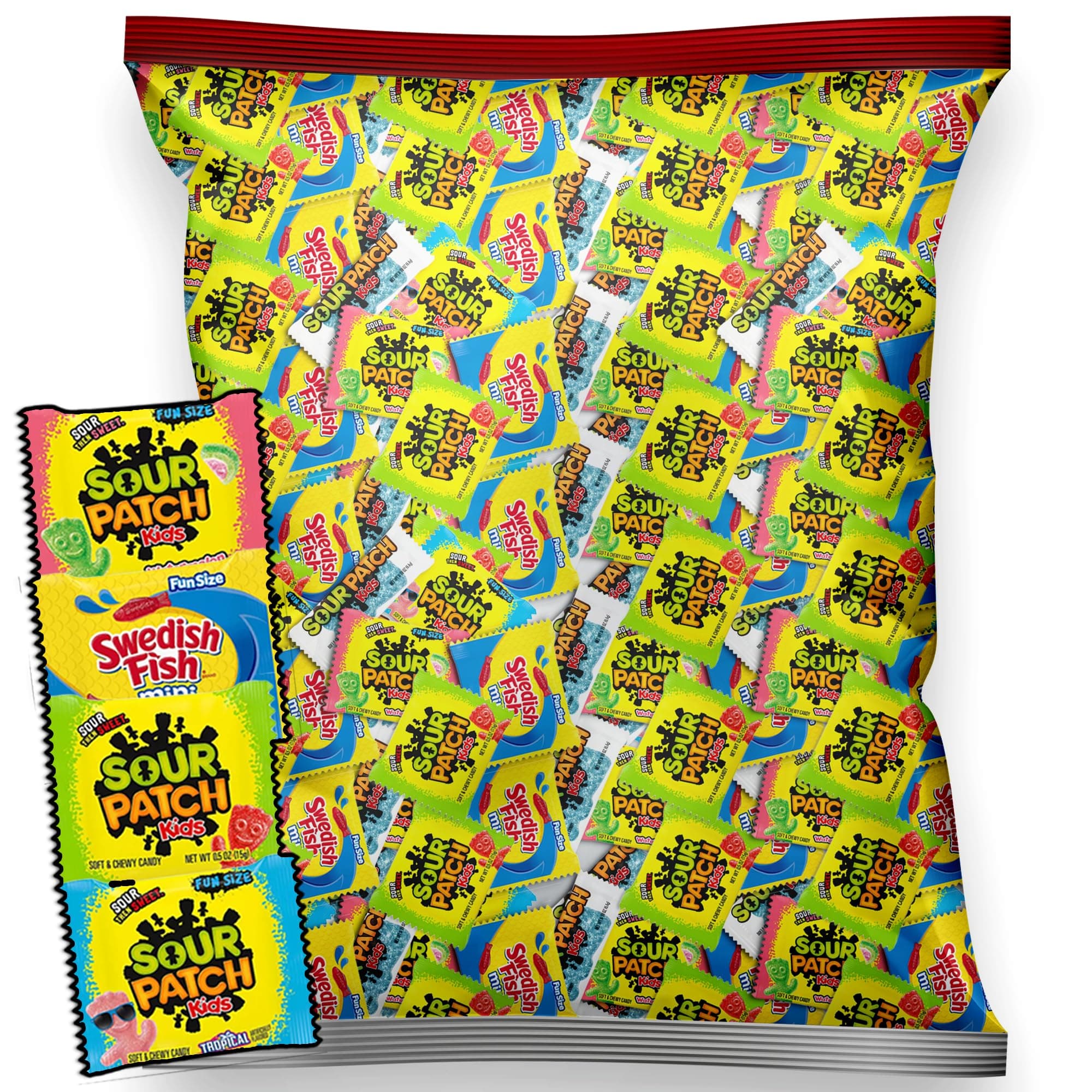 Individually Wrapped Sour Patch & Bulk Candy Individually Wrapped for Kids - Gummy Candy Variety Pack for Birthday, Office & Pinata Stuffers