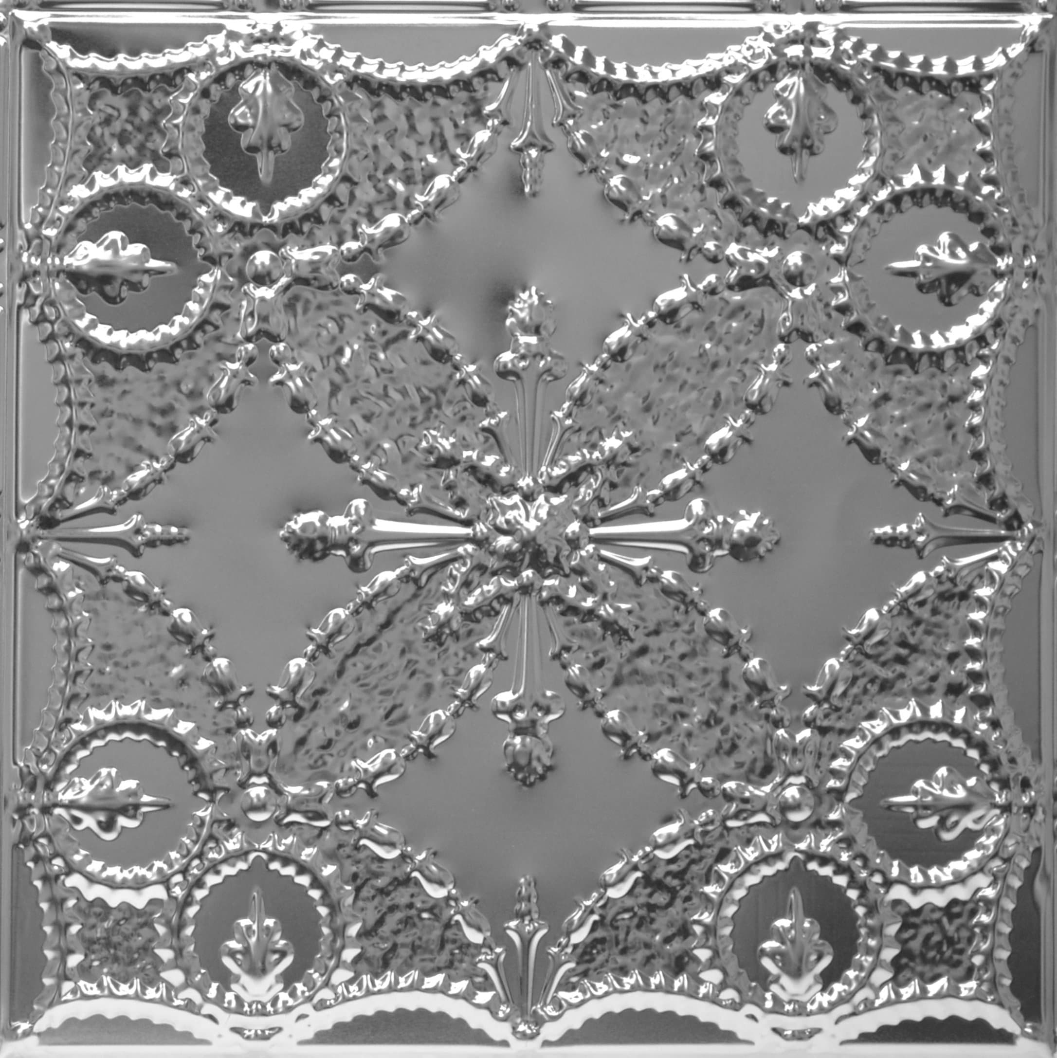 Shanko ST535DA Pattern 535 Authentic Pressed Metal Wall and Ceiling Tiles, 20 sq. ft., Unfinished Steel