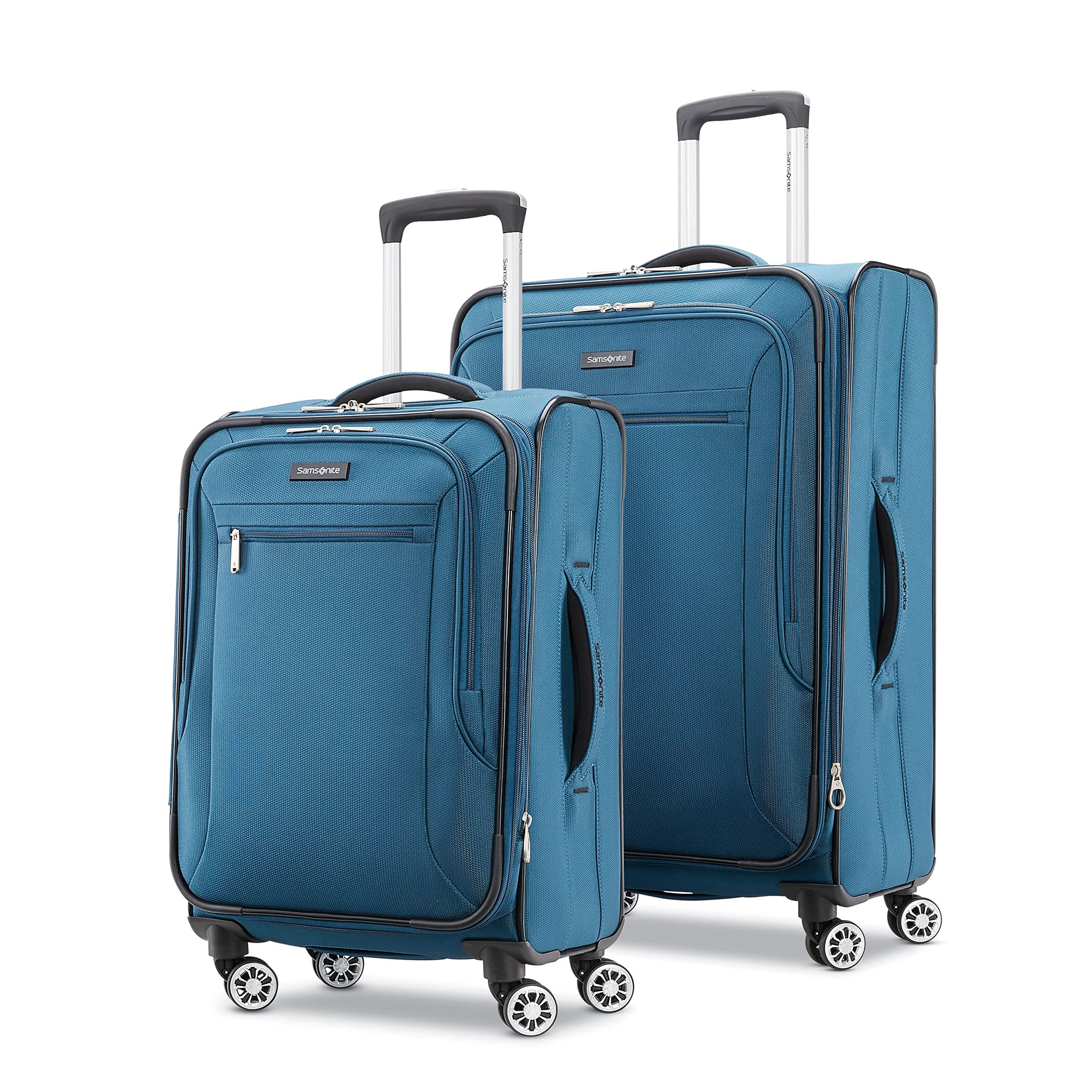 Samsonite Ascella X Softside Expandable Suitcase with Spinner | Teal | Set of 2 (Carry/M), Teal, 2PC (SP20/25), Samsonite Ascella X Softside Expandable Suitcase with Spinner Wheel, Teal