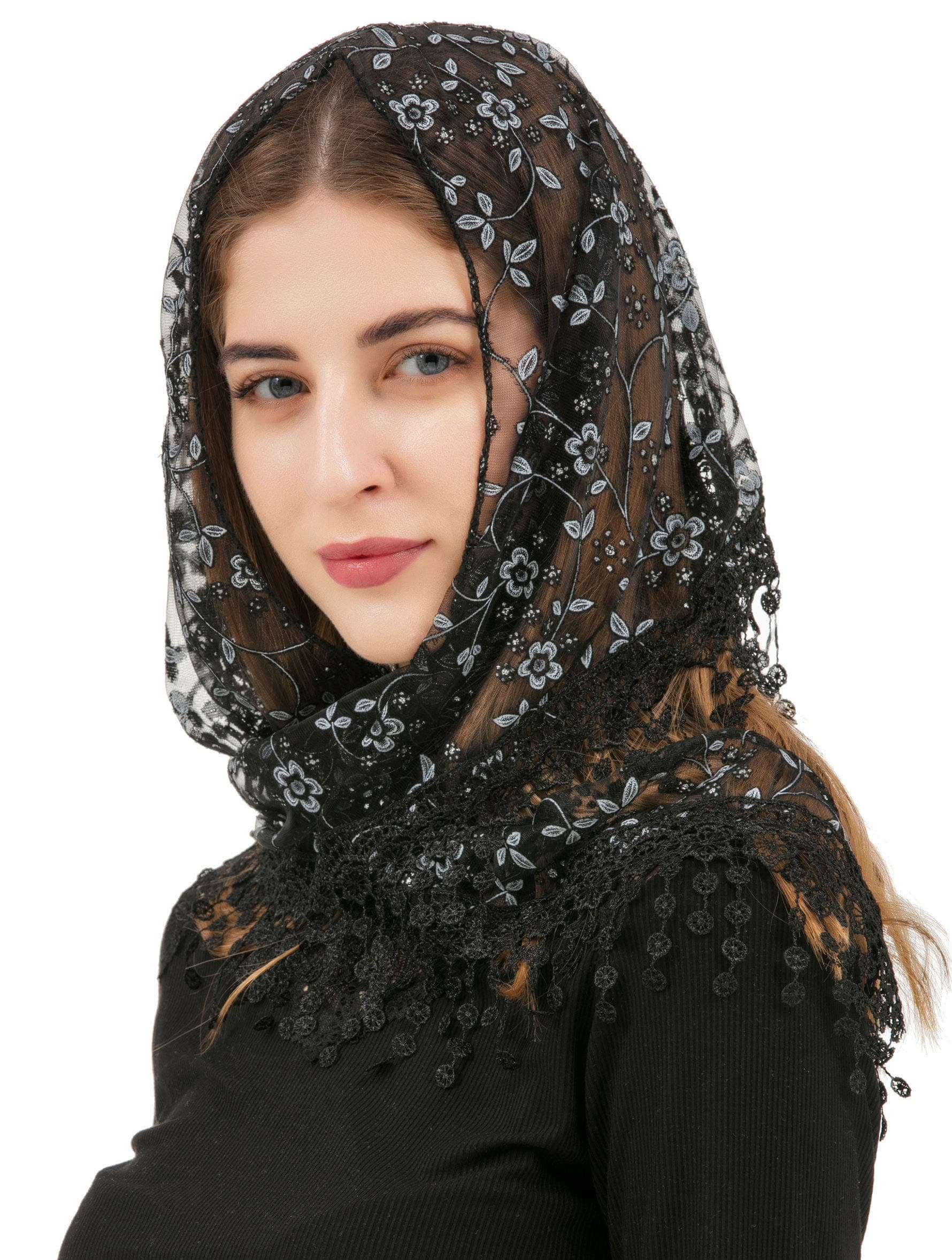 Triangle Lace Veil Mantilla Cathedral Head Covering Chapel Veil