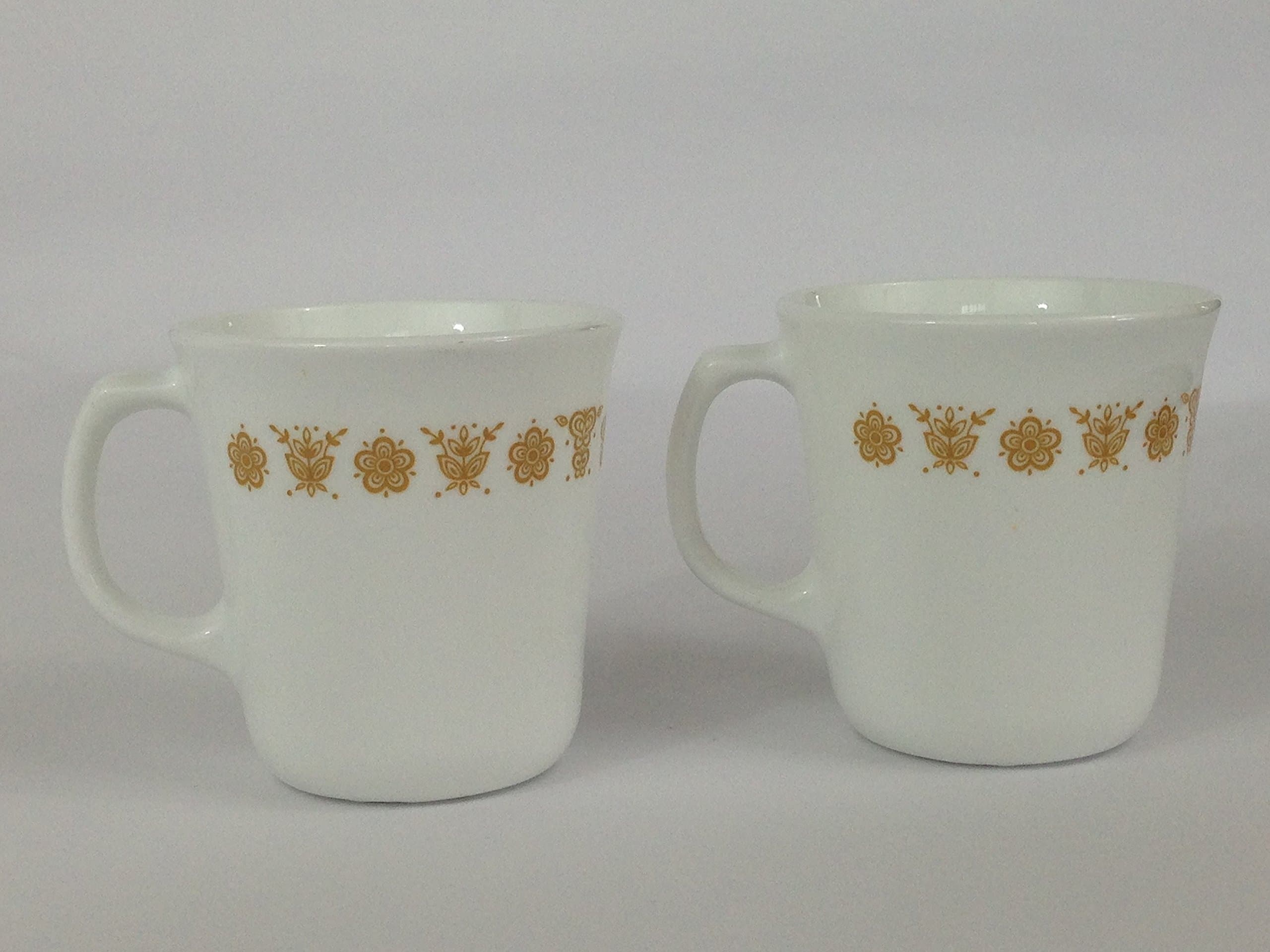 Corning Ware Butterfly Gold Ceramic Mug - Two (2) Mug Set