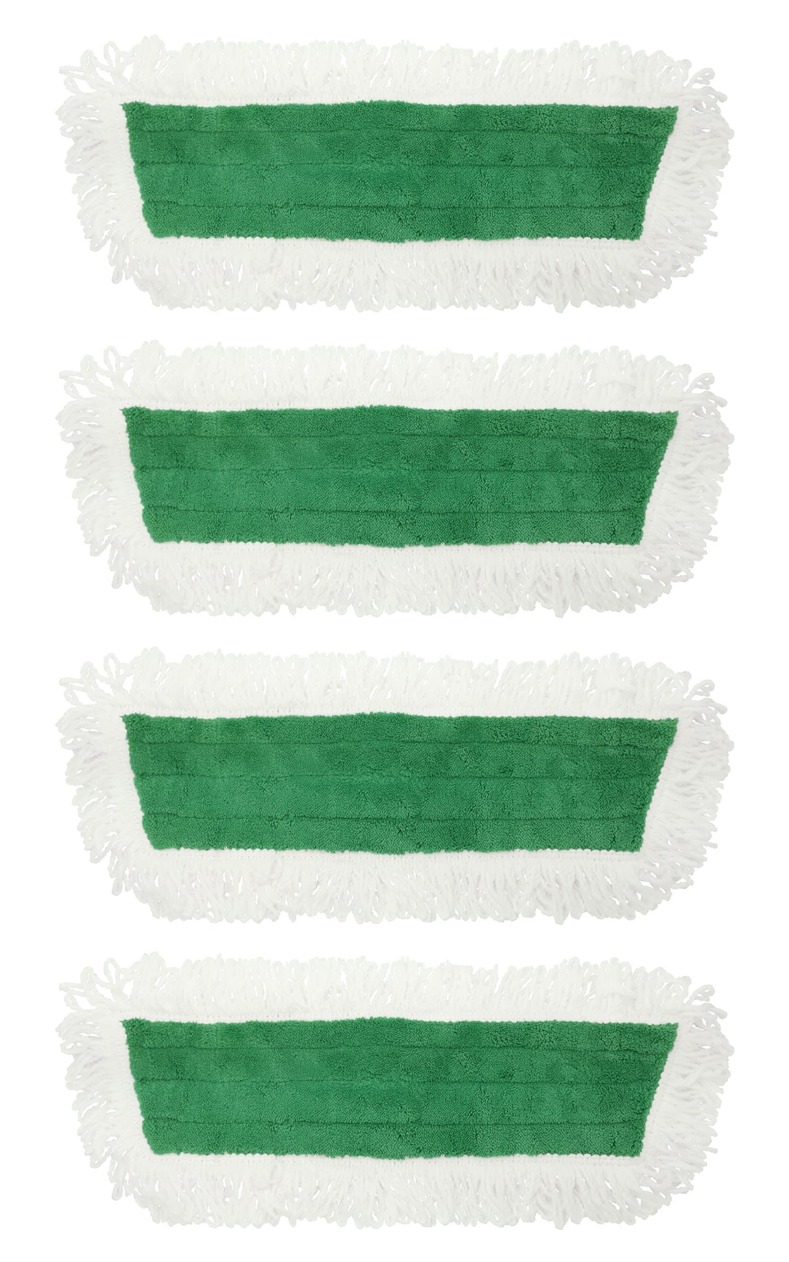 Xanitize Microfiber Replacement Mop Pad Loop-end Dry Duster, Home & Commercial Cleaning Refills, Green - Fits 18 (4-pack)