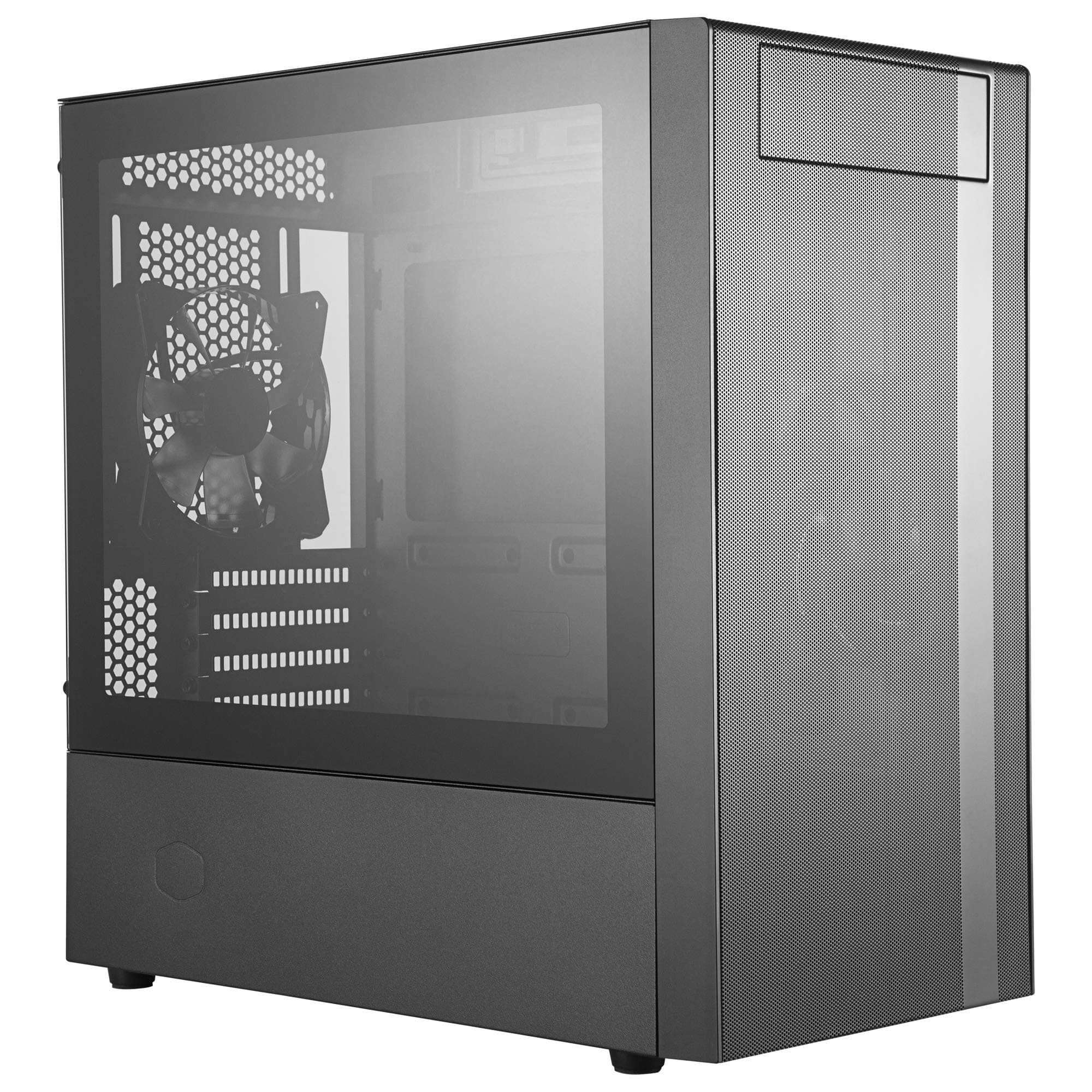 Masterbox Nr400 Micro-Atx Tower With Front Mesh Ventilation, Minimal Design, Tempered Glass Side Panel And Single Headset Jack