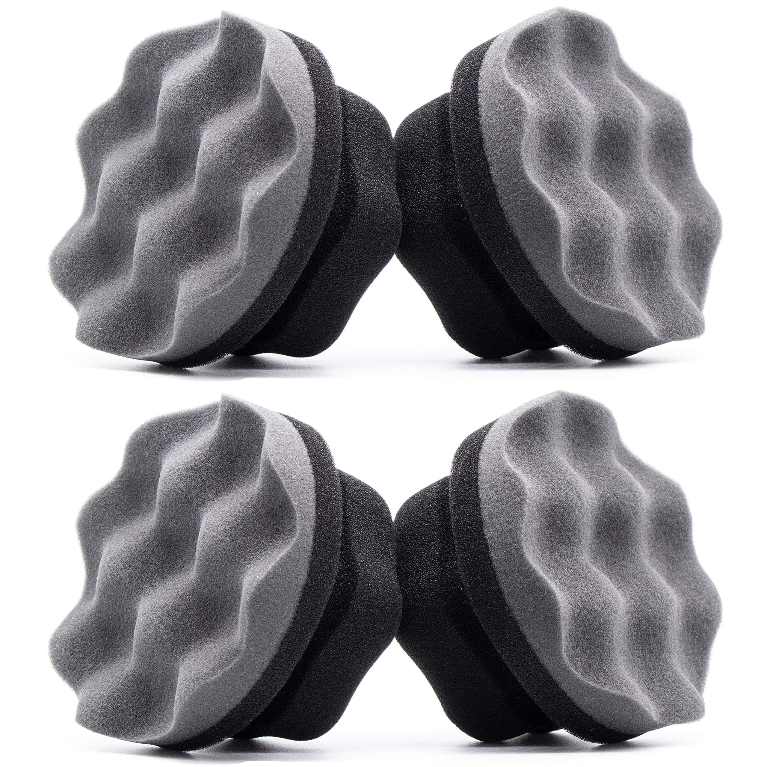 Glearo 4 Pack Tire Shine Applicator Pads, Tire Dressing Applicator - Perfect for Tire Applicator Detailing, Durable & Reusable Foam, Large Hex Grip Design for No Slip No Mess & Easy Use