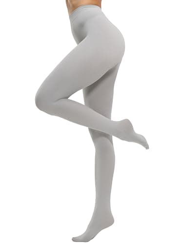 CozyWow Run Resistant 80D Soft Solid Color Semi Opaque Footed Tights High Waist