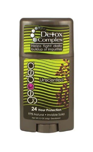 Geodeo Natural Deodorant Plus with Detox Complex, Invisible Solid, Unscented (Pack of 3)