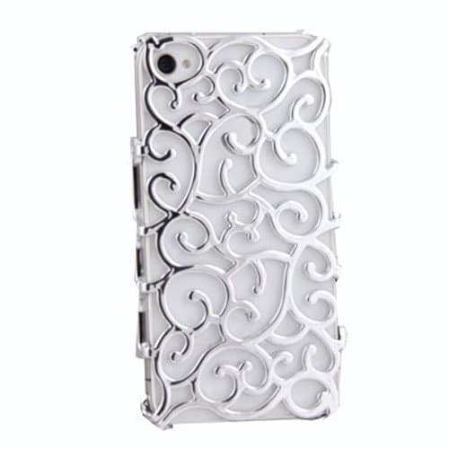 Luxury Silver Chrome Electroplating Hollow Pattern PC Hard Back Case Cover