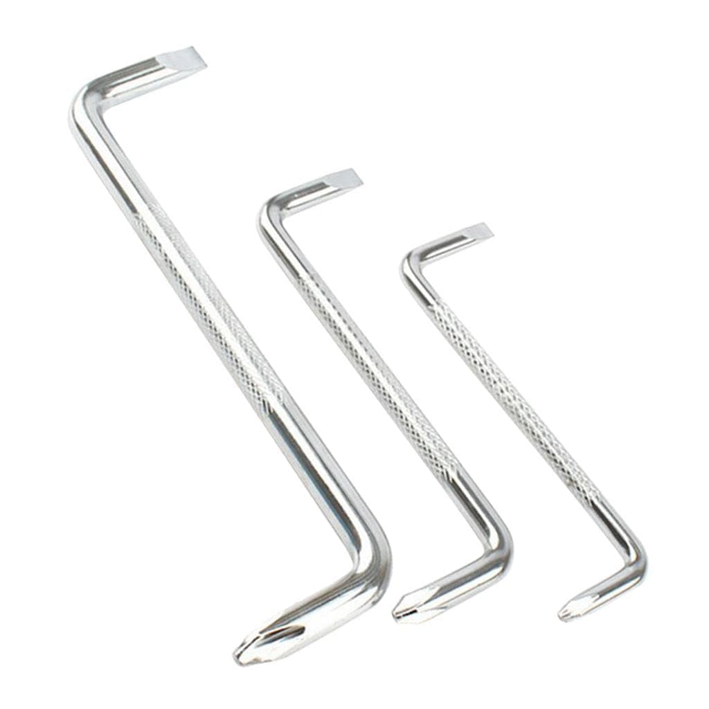 3pc Z-Type Offset Screwdriver Set Double Ended 2in1 PH2 & SL Type Heads | S-Type Multipurpose For Tight & Unreachable Confined Spaces & Corners | Assorted Philips Star & Slotted Flat (Model 1)