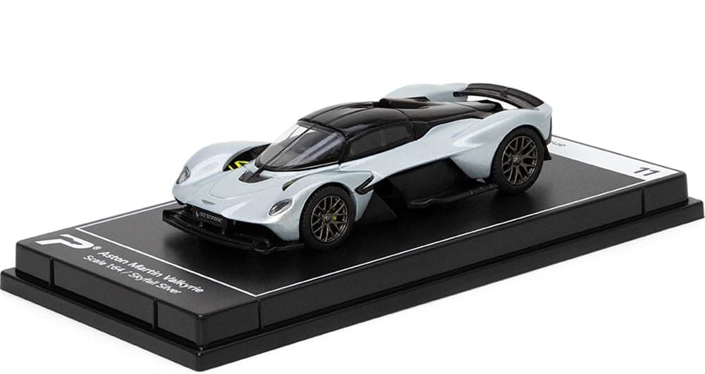 PosterCars - 1:64 Scale Aston Martin Valkyrie Skyfall Silver Hypercar League Collection No.11