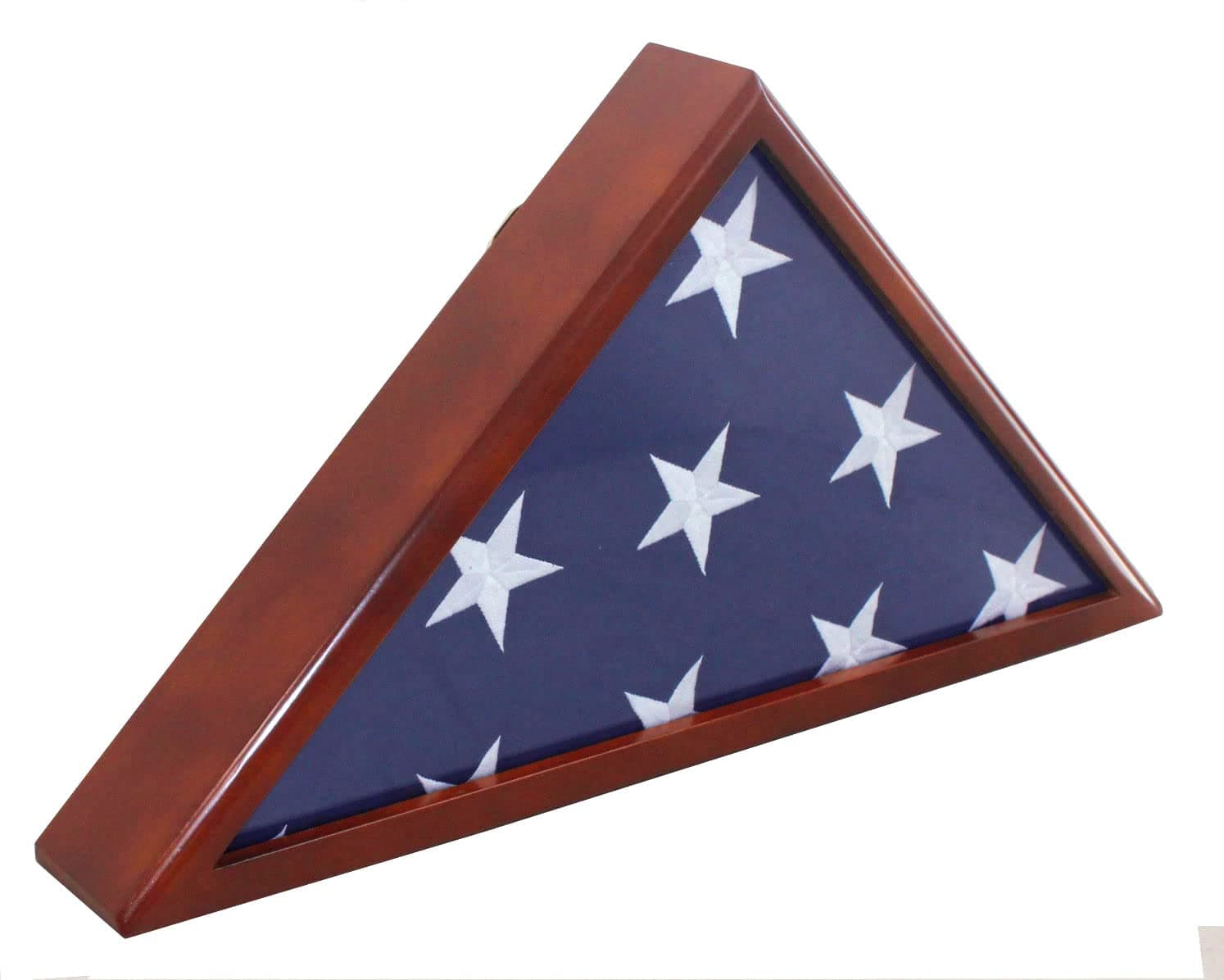 Solid Wood Memorial Flag Case Frame Display Case for 5x9.5' Flag Folded. for Funeral or Burial Flag, FC60-MAH