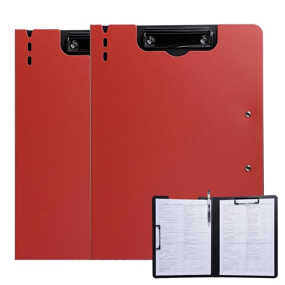 2 Pcs Red Clipboard Folder