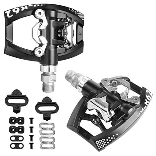 VP Dual Function Platform Shimano SPD Compatible Road Touring Clipless Pedals Black