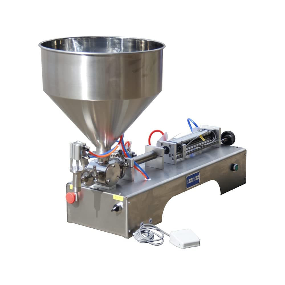DMC-FPPS Semi-automatic Liquid Filling Machine Paste 10-100ml - Single Nozzle - Capacity of Hopper 30L Pneumatic Paste Filling Machine for Paste Cream Cosmetic Filler