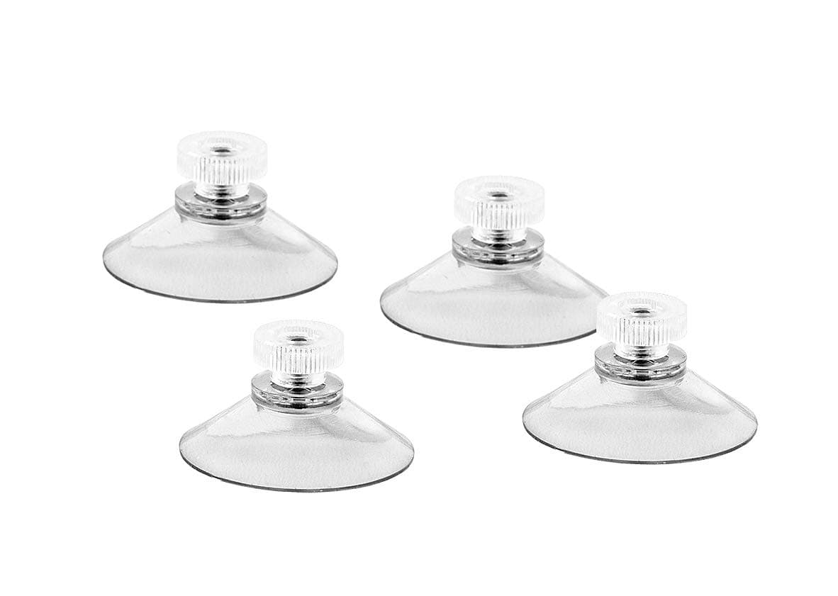 4x Suction Cup Diameter 40 mm with M4 Thread V2A Transparent Suction Cups With Knurled Nut