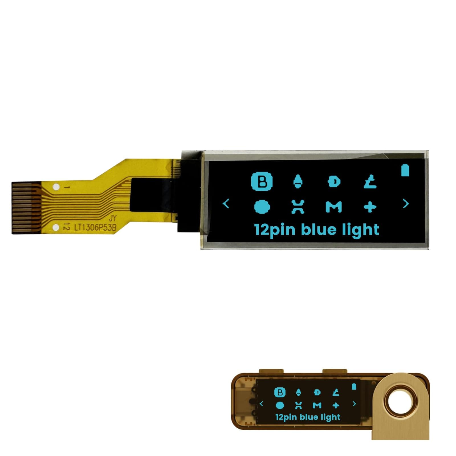 elecsung 1PCS OLED LCD Display Module, 0.91" 4 Wire SPI Serial OLED Screen Driver,128x32 3.3V ~ 4.2V for Ledger Nano S (12Pin Blue Light, 1pcs)