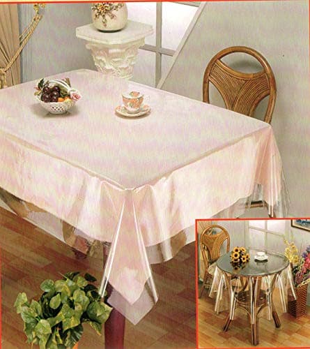Transit Crystal Clear Vinyl Tablecloth Protector Table Cover - Various Sizes (54" X 72" Oblong (Rectangle))