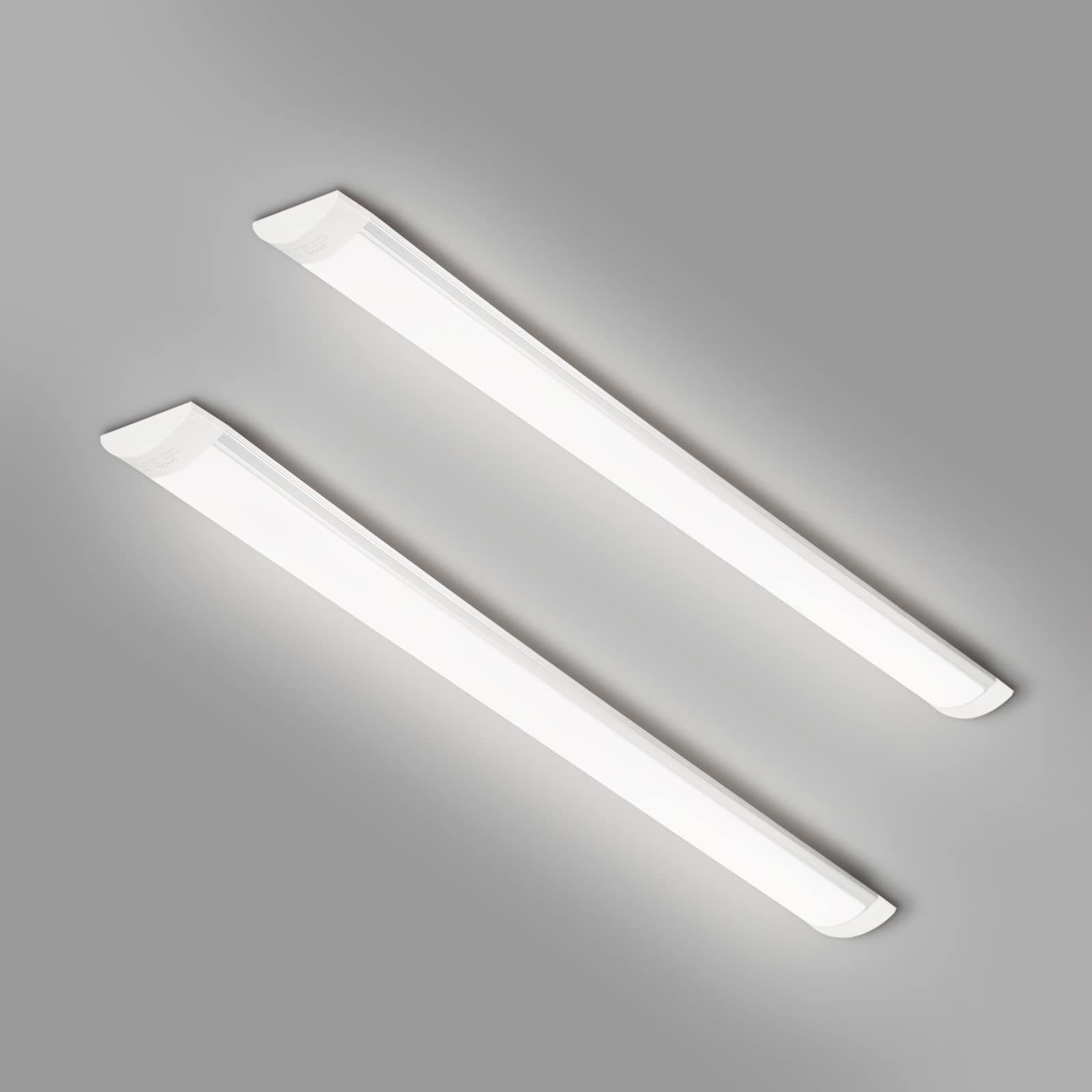2 Pack 3FT LED Batten Light, Ultra-Thin Ceiling Surface Mounted, 30W Daylight 4000K, IP20, Versatile LED Ceiling Light for Garage, Shop, Hallway, Office, Market