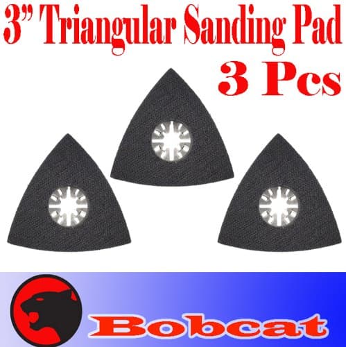 Pack of 3 Triangular 3" Sanding Pad Hoop and Loop Oscillating Multi Tool Saw Blades sand for Fein Multimaster Bosch Multi-x Craftsman Nextec Dremel Multi-max Ridgid Dremel Chicago