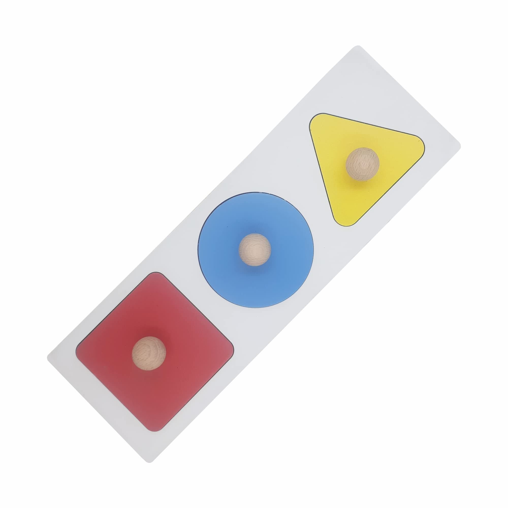 Tantrums Multicolor Educational Geometry Shapes Board with Square Circle Triangle Puzzle for Leaning |Early Childhood (Toddler Shapes)