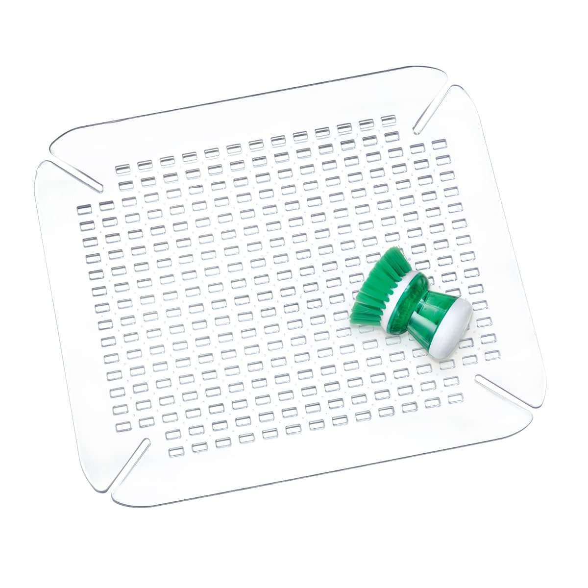 Idesign Basic Sink Mat, Sink Protector Ideal For Drying Dishes, Made Of Durable Pvc Plastic, Clear, Large