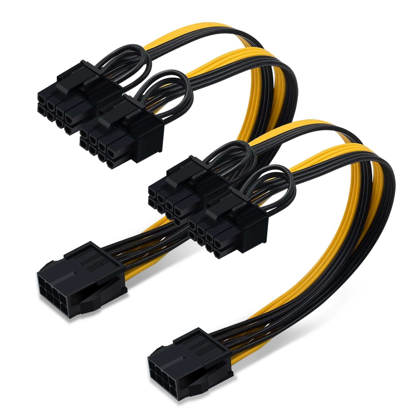 COMeap (2-Pack) CPU to GPU, CPU 8 Pin Female to Dual PCIe 8 Pin (6+2) Male Splitter Cable for Graphics Card BTC Miner 9-inch (23cm)