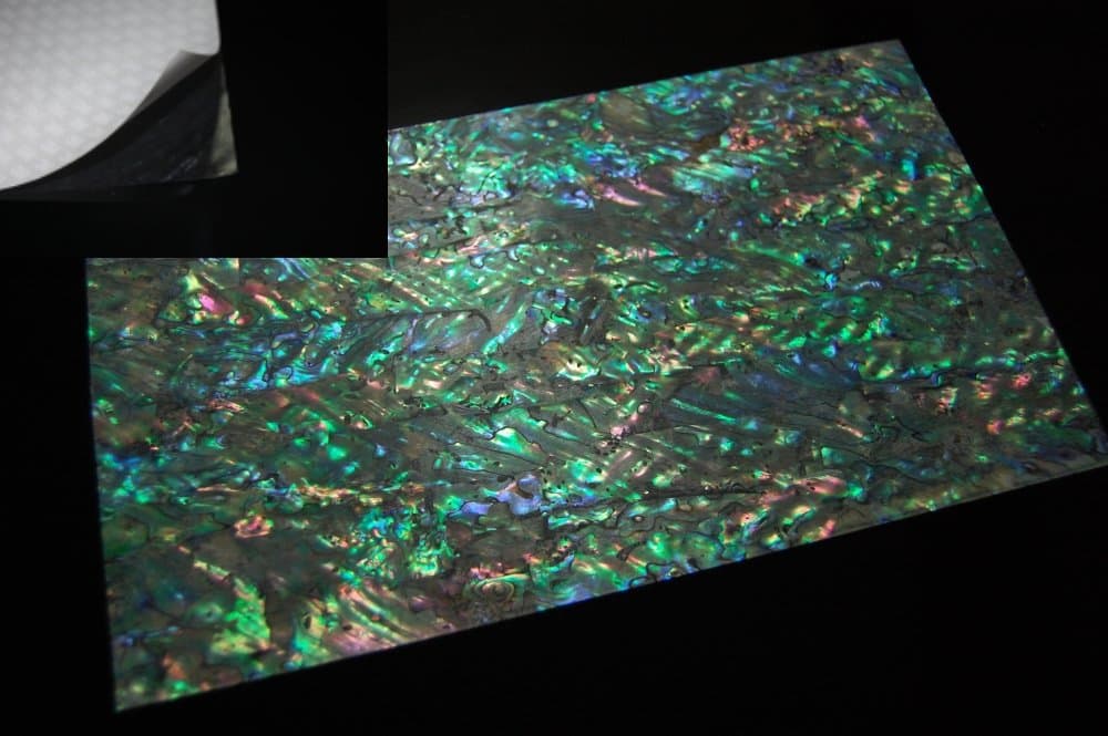 White Paua Shell Enhanced Adhesive Veneer Sheet