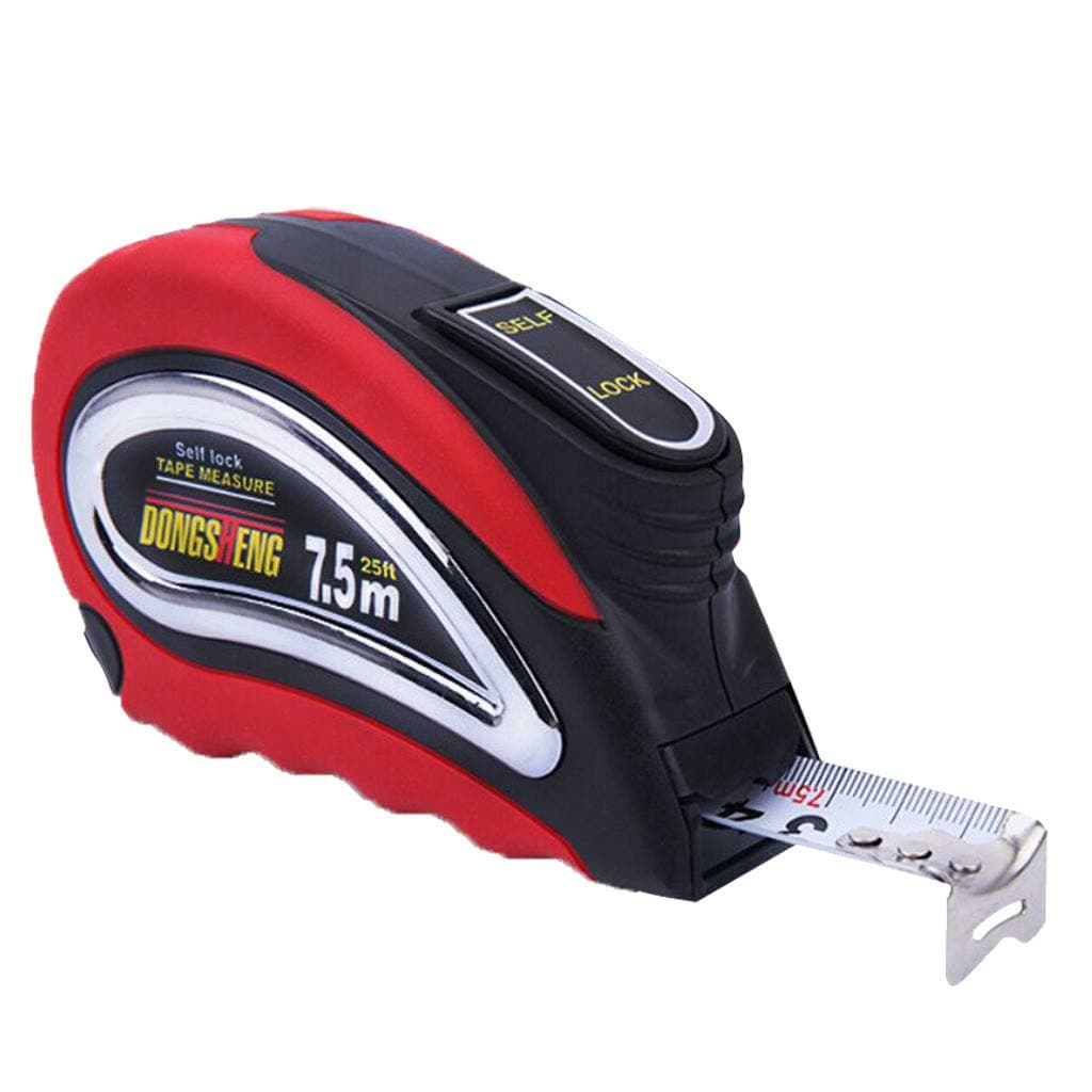 Automatic Telescoping Tape Measure, Self-Locking Measuring Tool Telescopic Ruler, 7.5 Meter High Precision Woodworking Decorative Measuring Ruler, Telescopic Small Tape (L, White)