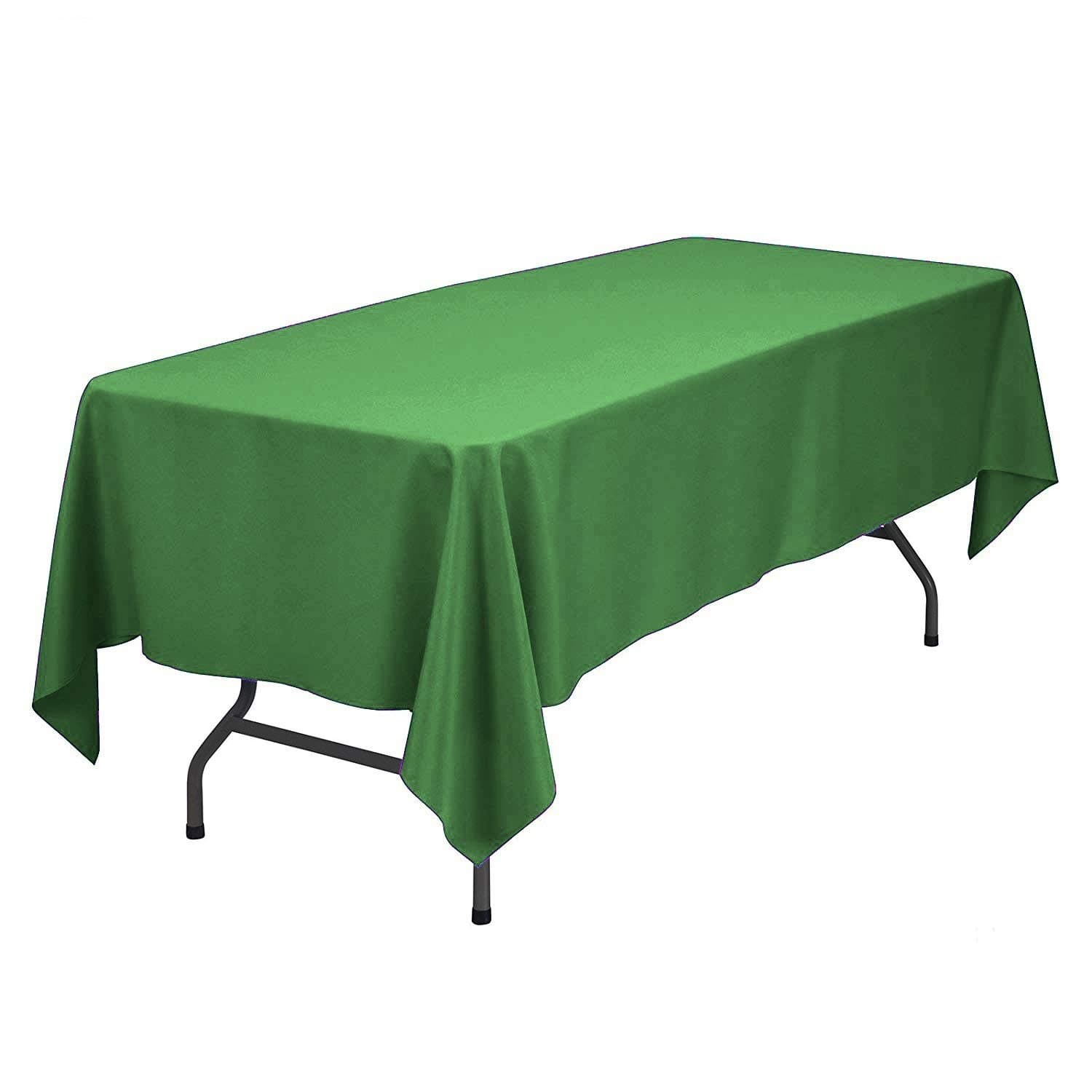 Rectangle Tablecloth - 60 x 102 Inch - Green Rectangular Table Cloth for 6 Foot Table in Washable Polyester - Great for Buffet Table, Parties, Holiday Dinner, Wedding & More