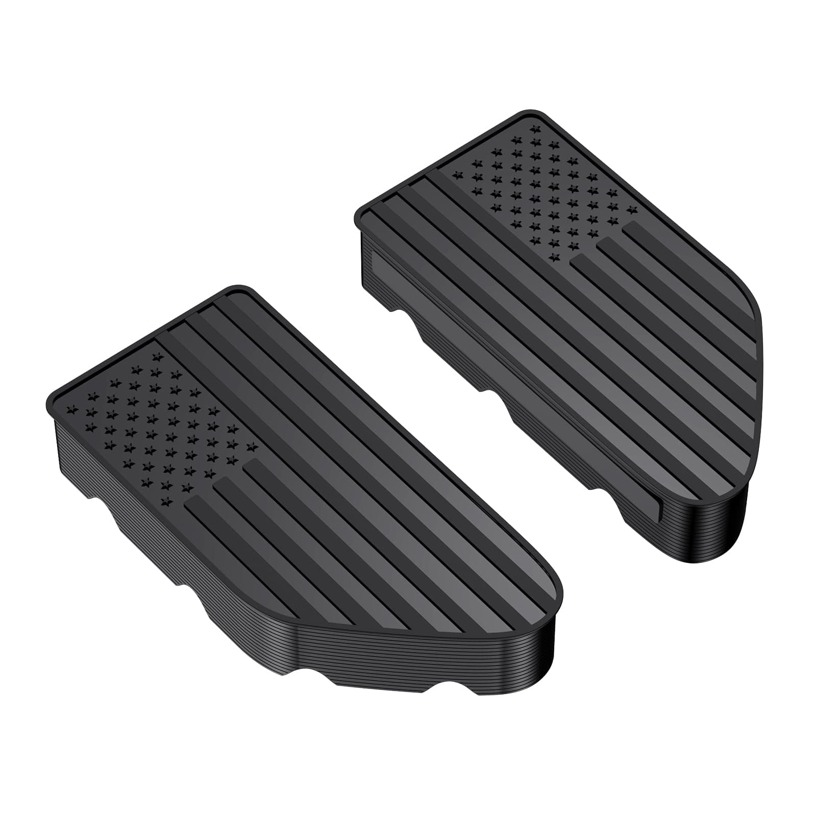 Bed Rail Stake Pocket for GMC Chevy Silverado/GMC Sierra 2500/3500HD(2020-2026), Chevy Silverado/GMC Sierra 1500(2019-2026), Truck Rear Caps Bed Rail Holes Covers (Black Flag, 2 PCS)