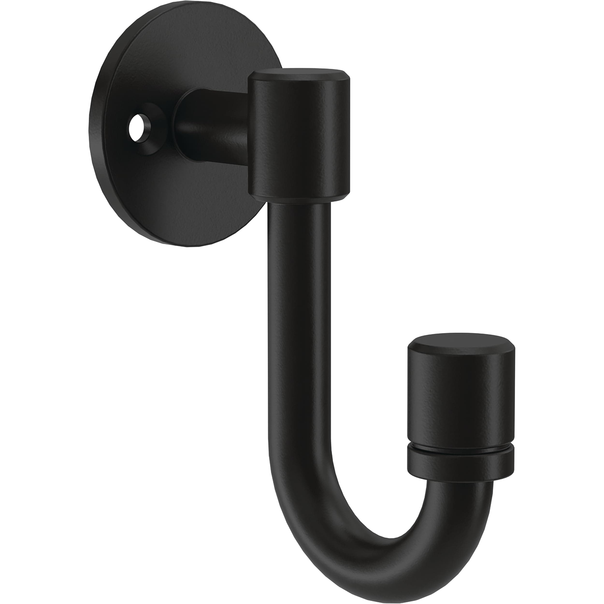 Bar (4-Pack) Single Wall Hooks 1-Prong Coat/Hat Matte Black for Mounted Hanging Hanger Backpack, Purse, Bag, Towel Organization Decorative B47246K-FB-C